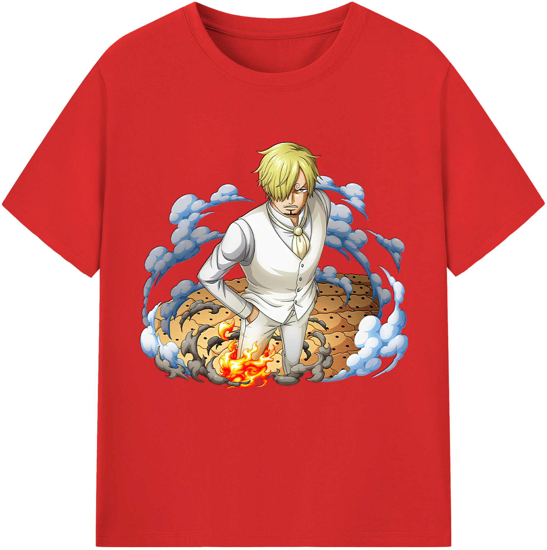 （画像用） ワンピース サンジ ONE PIECE Sanji レディースカジュアルプリントTシャツ（綿100％）