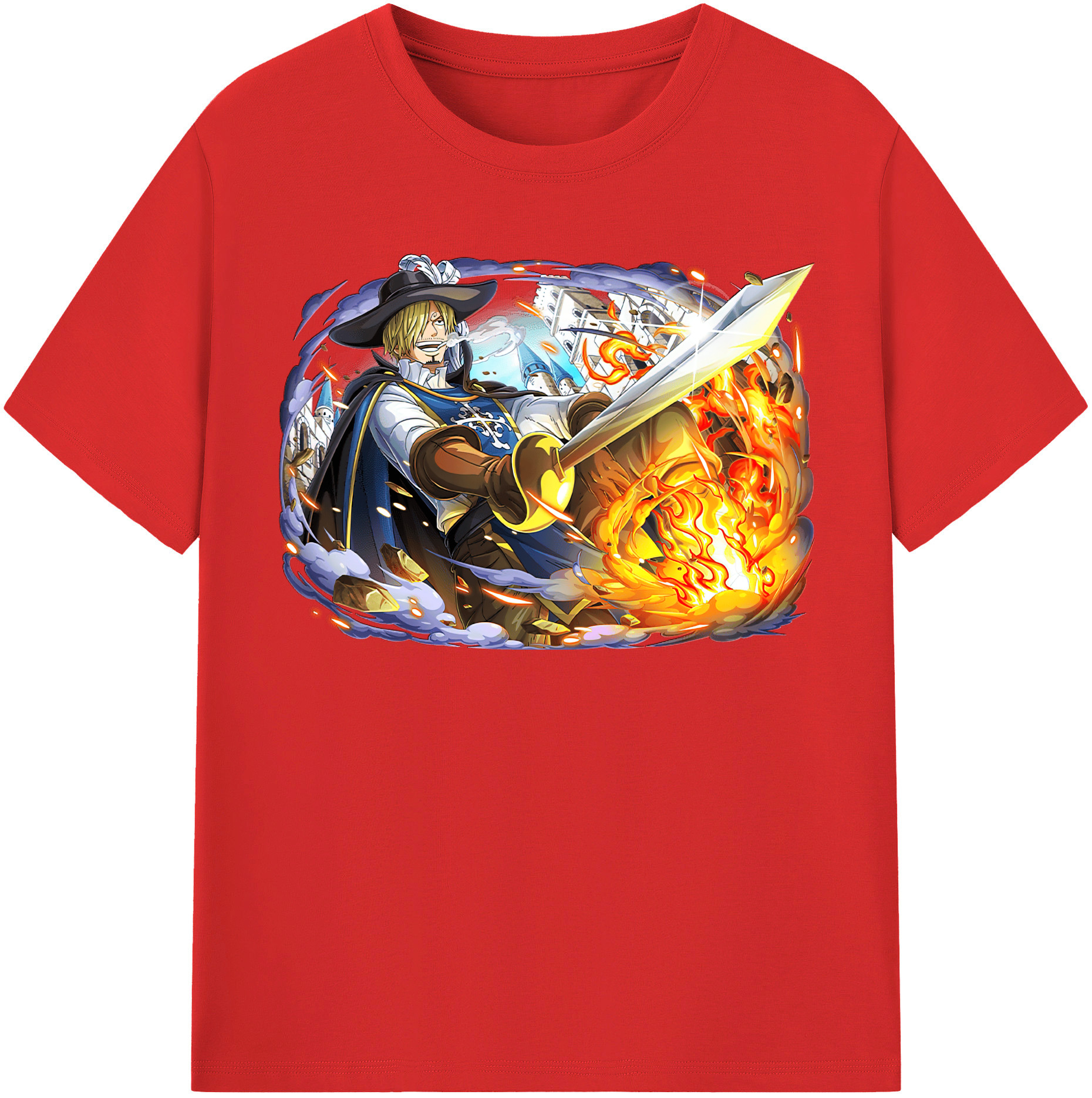 （画像用） ワンピース サンジ ONE PIECE Sanji レディースカジュアルプリントTシャツ（綿100％）