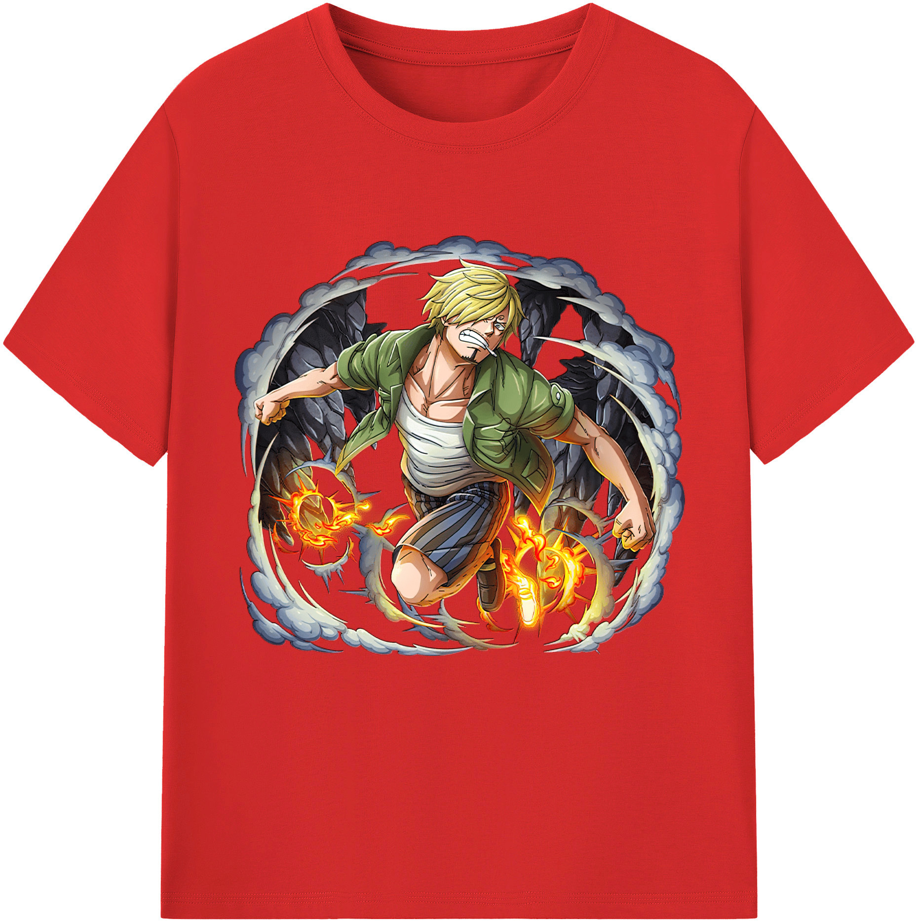 （画像用） ワンピース サンジ ONE PIECE Sanji レディースカジュアルプリントTシャツ（綿100％）