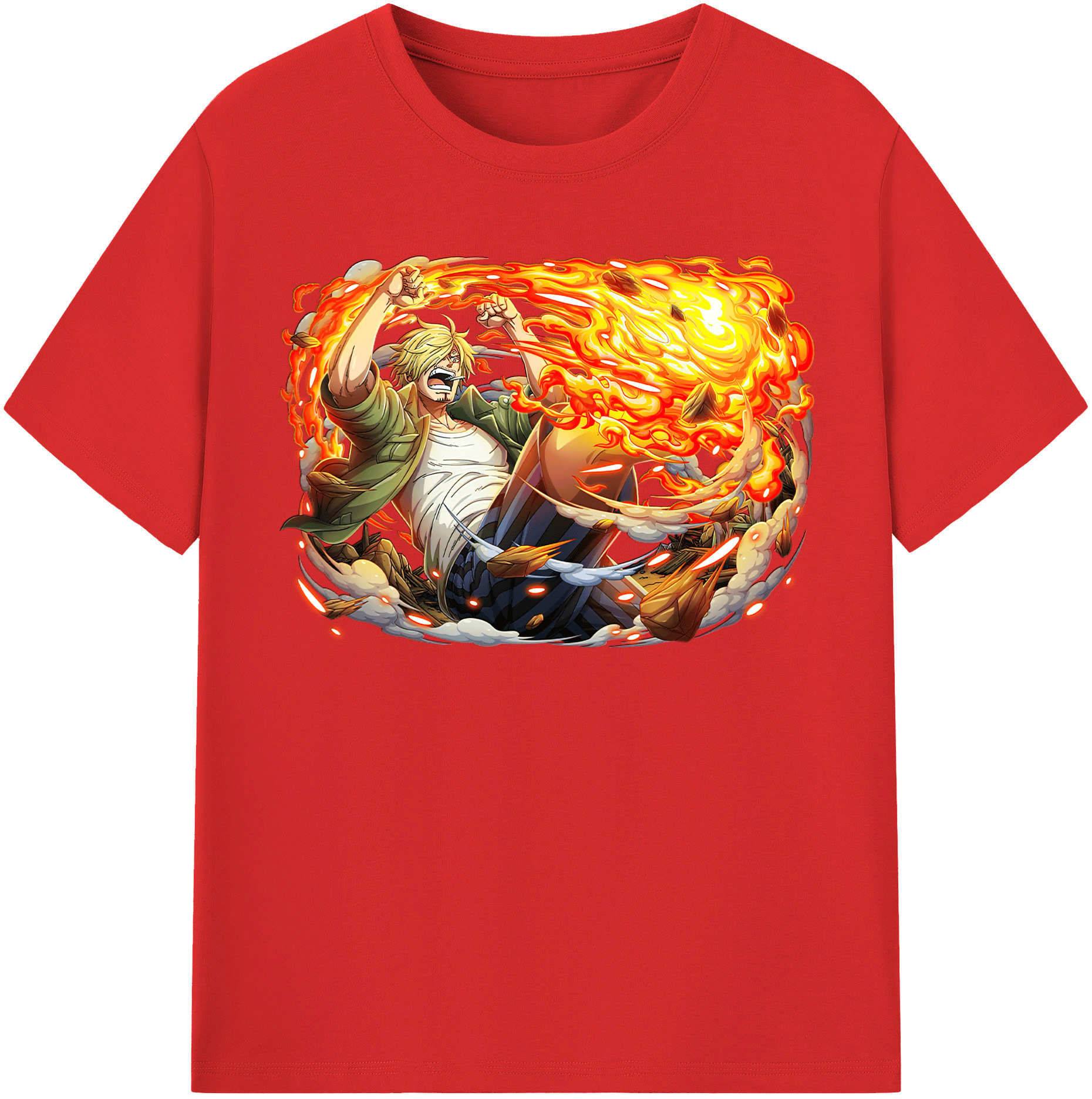 （画像用） ワンピース サンジ ONE PIECE Sanji レディースカジュアルプリントTシャツ（綿100％）