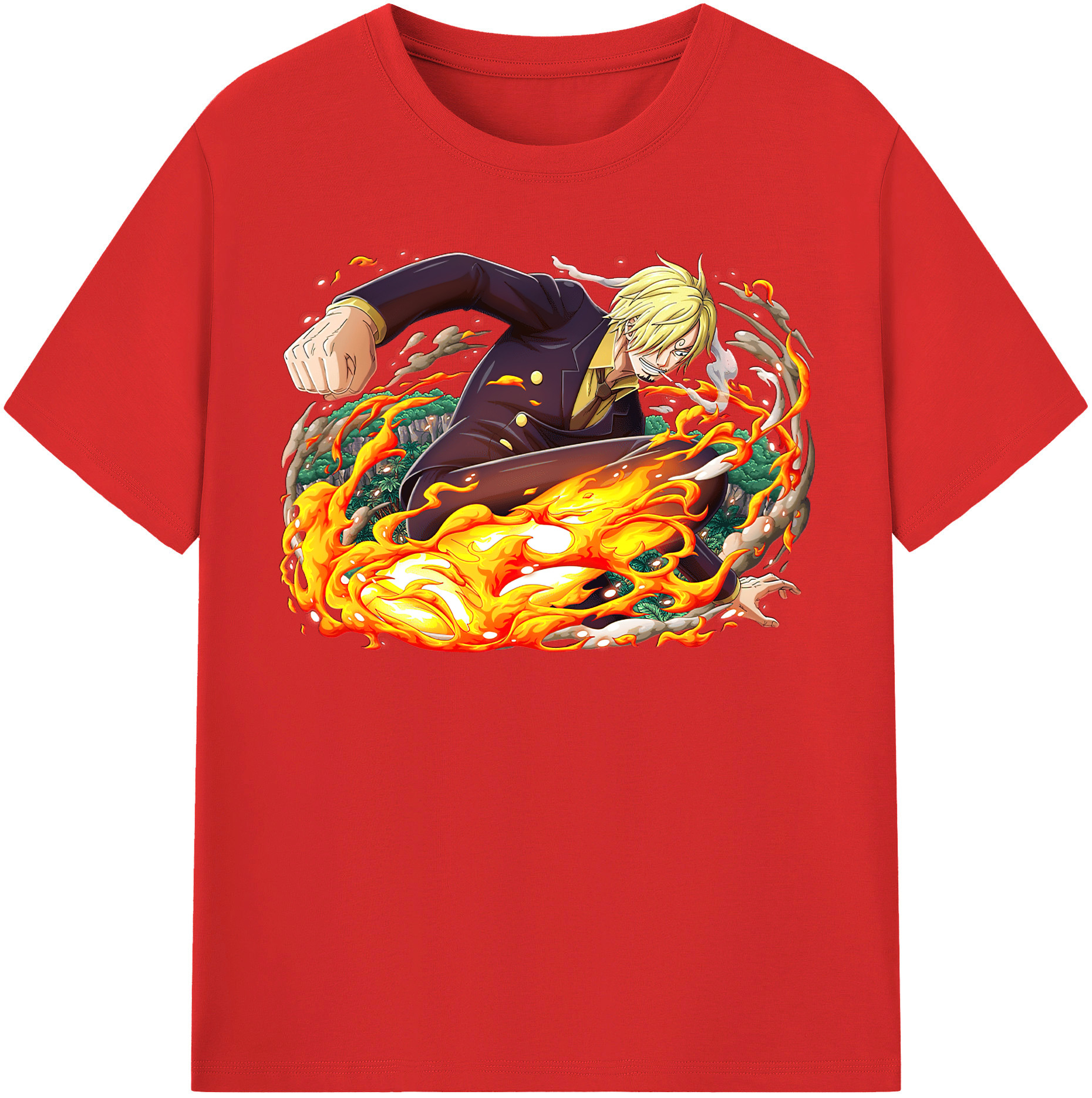 （画像用） ワンピース サンジ ONE PIECE Sanji レディースカジュアルプリントTシャツ（綿100％）