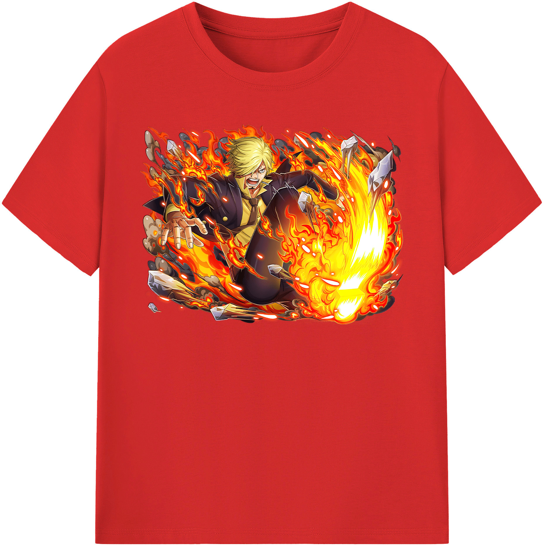 （画像用） ワンピース サンジ ONE PIECE Sanji レディースカジュアルプリントTシャツ（綿100％）