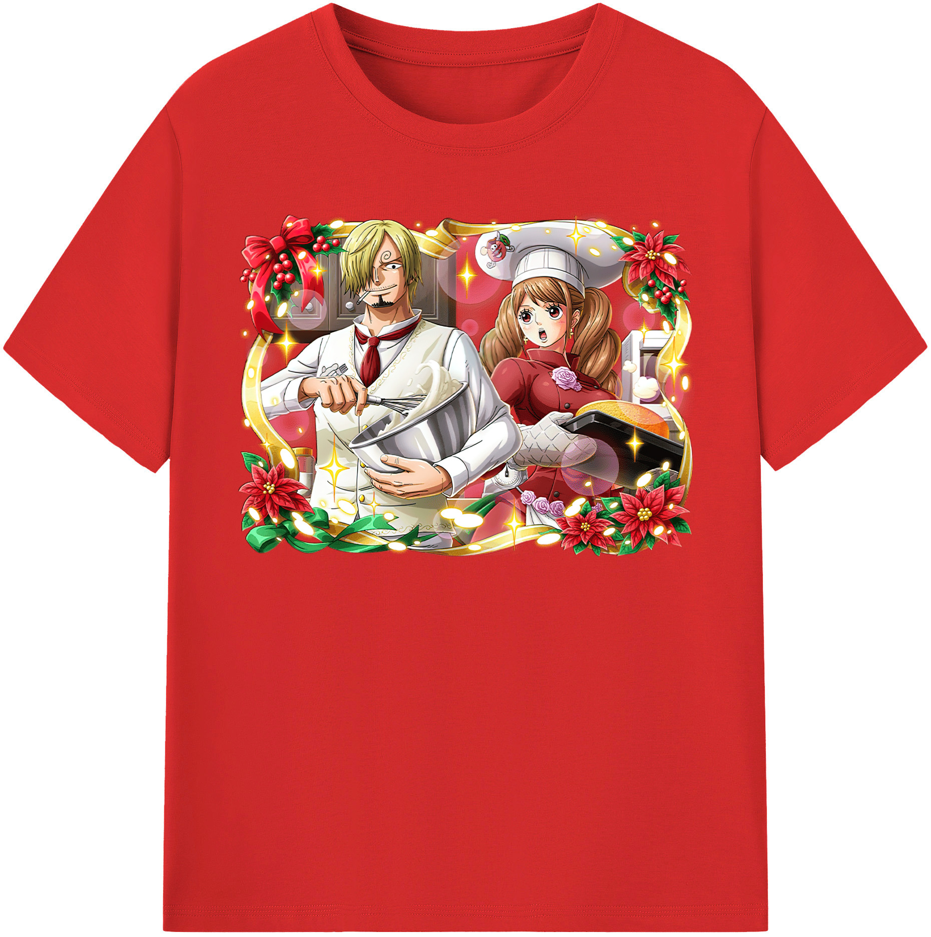 （画像用） ワンピース サンジ ONE PIECE Sanji レディースカジュアルプリントTシャツ（綿100％）