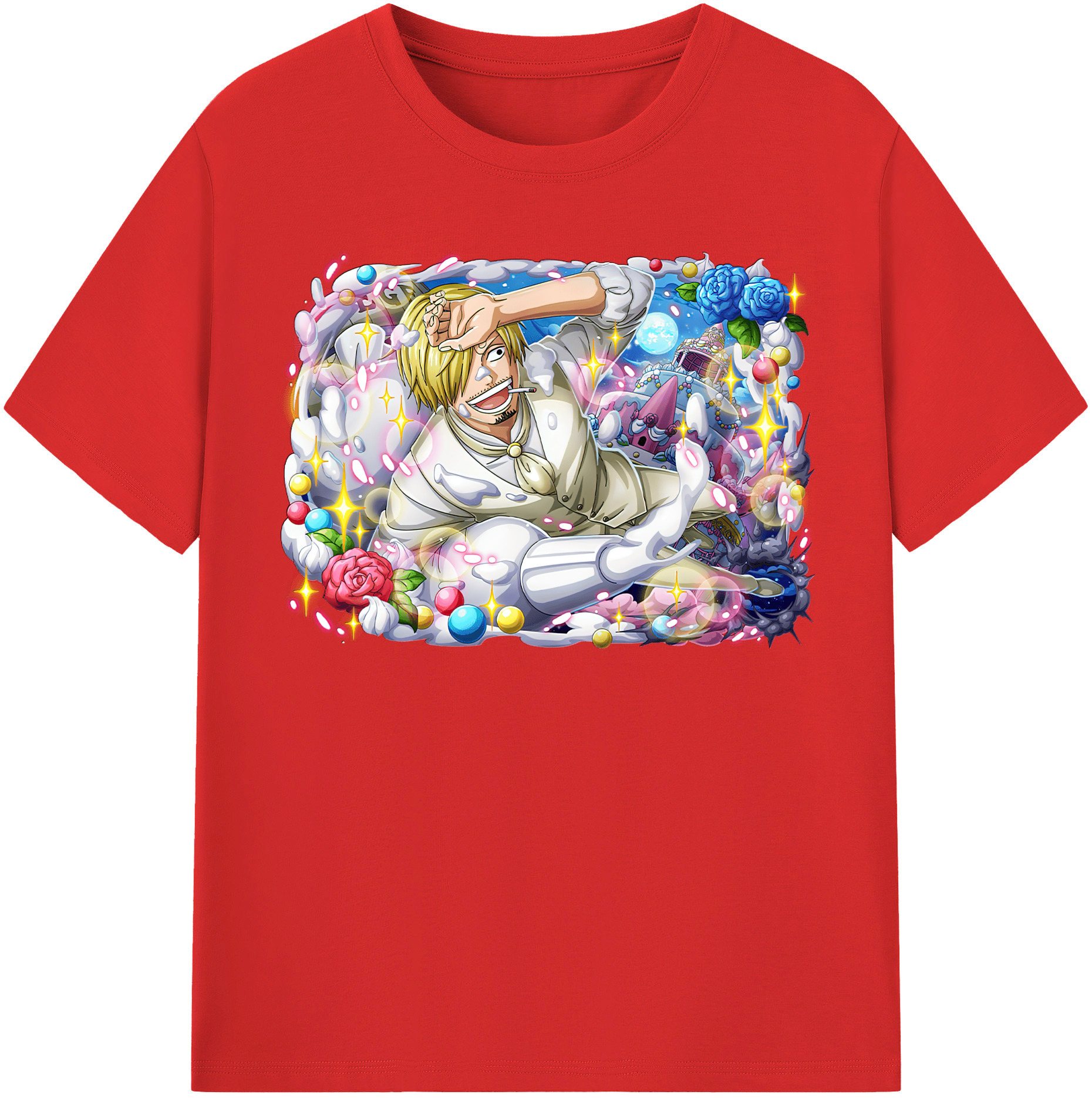 （画像用） ワンピース サンジ ONE PIECE Sanji レディースカジュアルプリントTシャツ（綿100％）