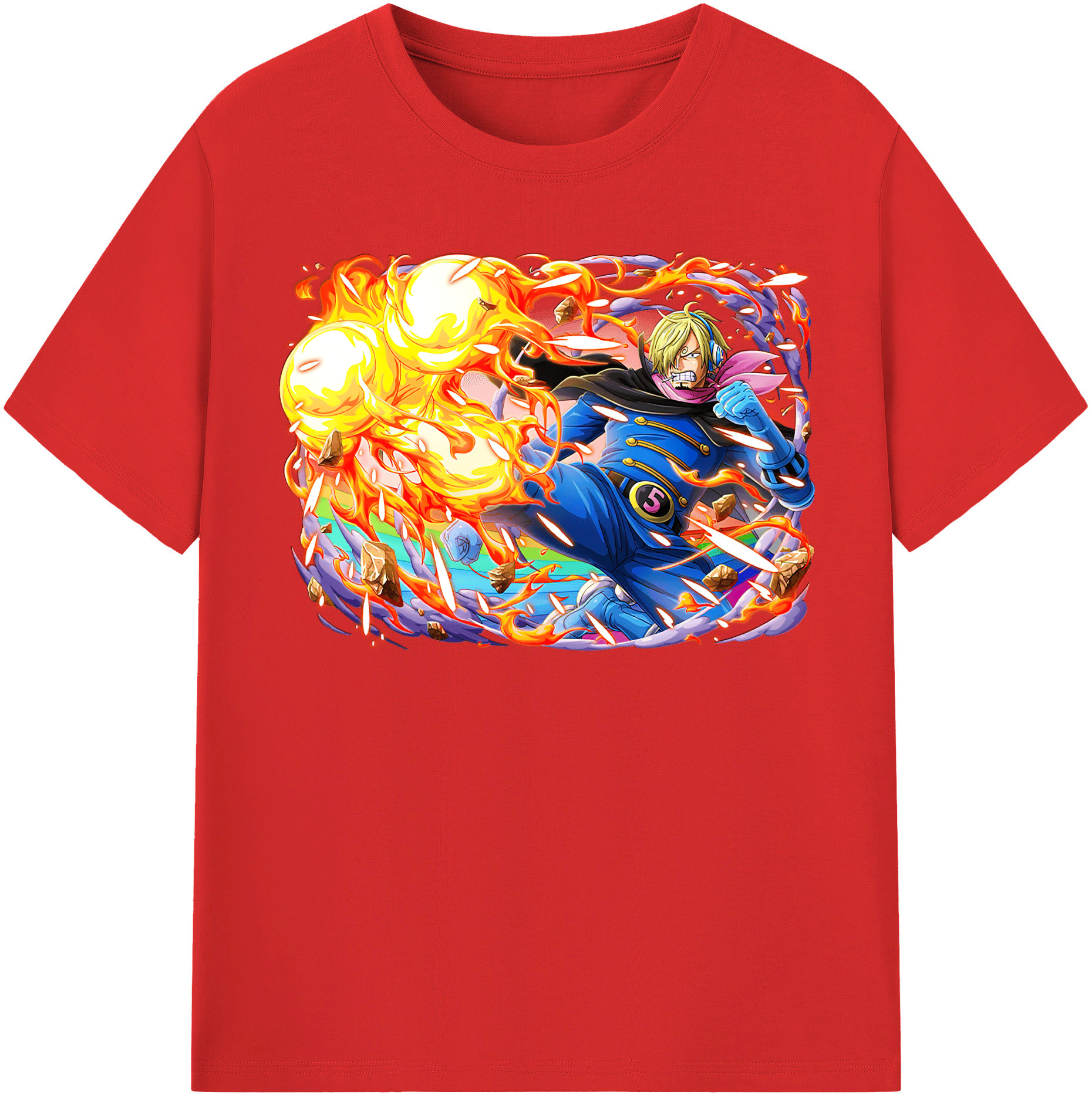 （画像用） ワンピース サンジ ONE PIECE Sanji レディースカジュアルプリントTシャツ（綿100％）