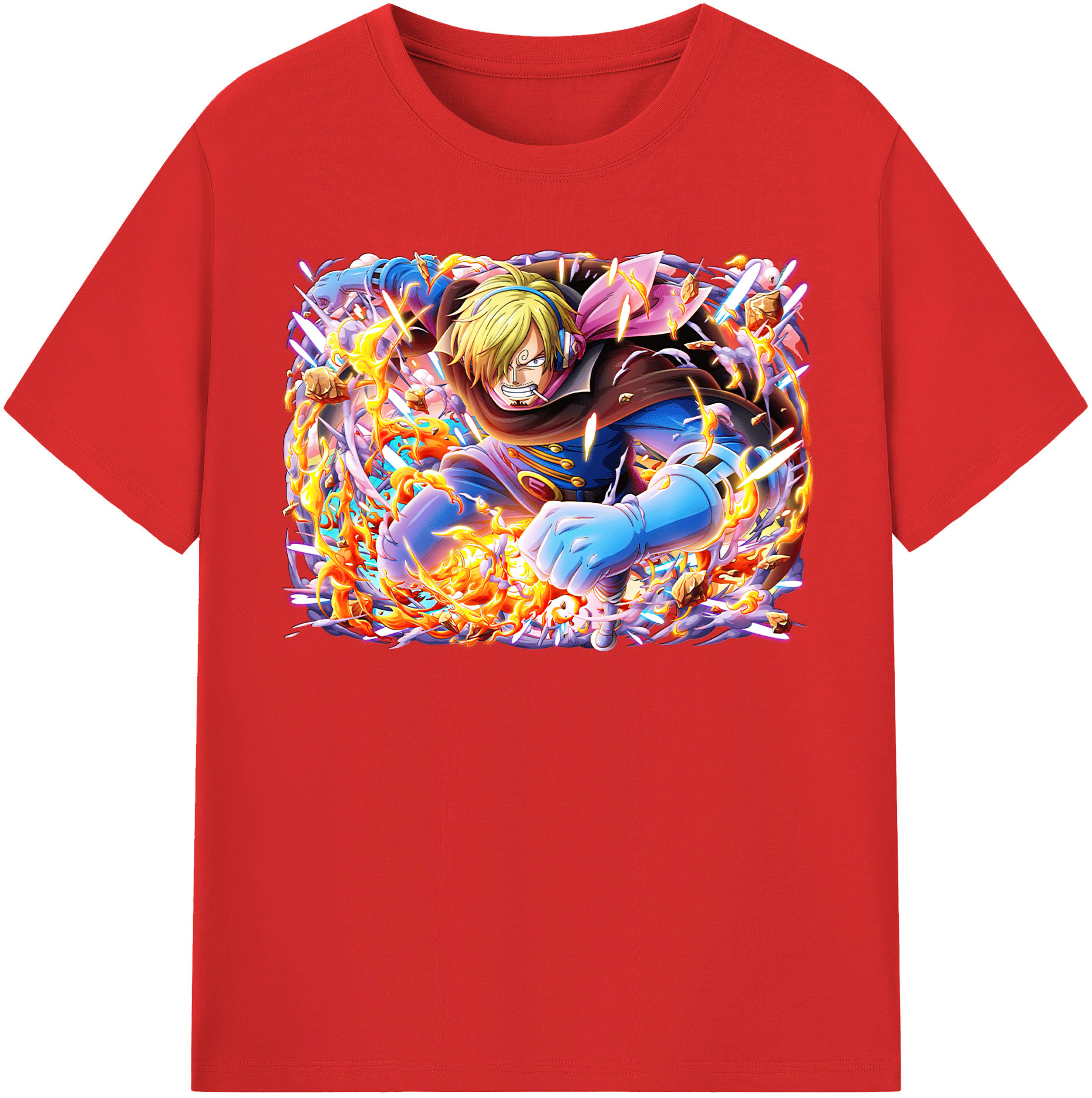 （画像用） ワンピース サンジ ONE PIECE Sanji レディースカジュアルプリントTシャツ（綿100％）