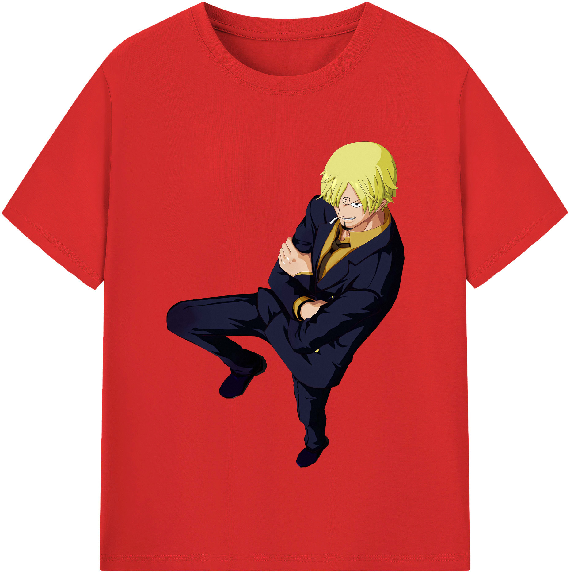 （画像用） ワンピース サンジ ONE PIECE Sanji レディースカジュアルプリントTシャツ（綿100％）