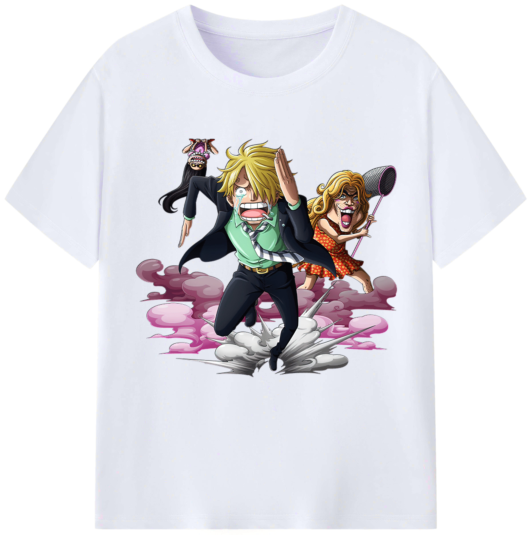 （画像用） ワンピース サンジ ONE PIECE Sanji レディースカジュアルプリントTシャツ（綿100％）