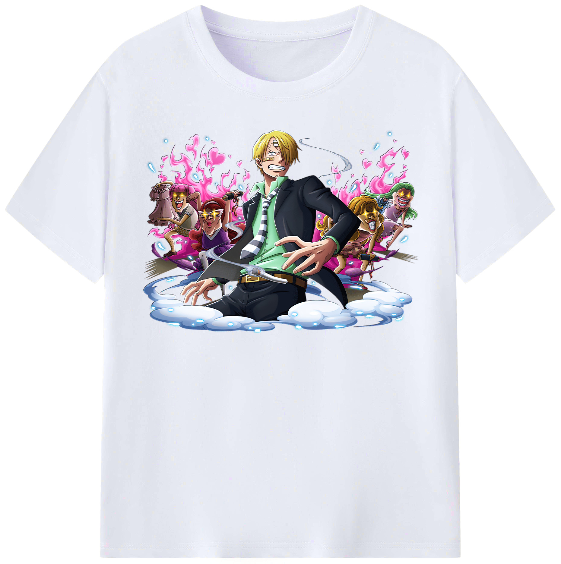 （画像用） ワンピース サンジ ONE PIECE Sanji レディースカジュアルプリントTシャツ（綿100％）