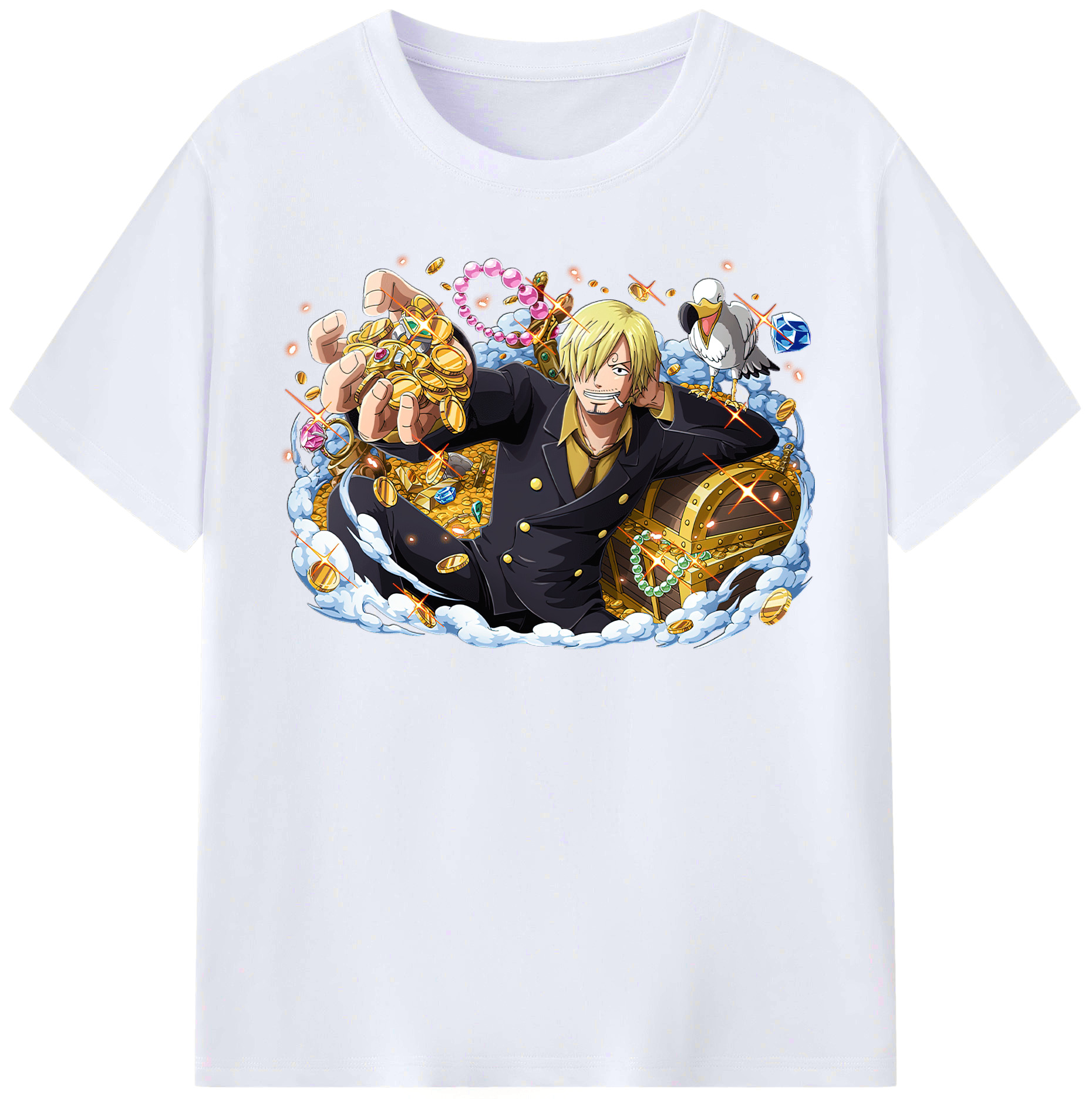（画像用） ワンピース サンジ ONE PIECE Sanji レディースカジュアルプリントTシャツ（綿100％）
