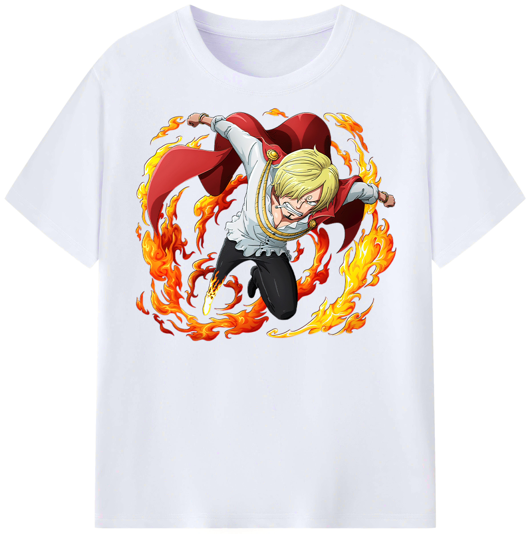 （画像用） ワンピース サンジ ONE PIECE Sanji レディースカジュアルプリントTシャツ（綿100％）