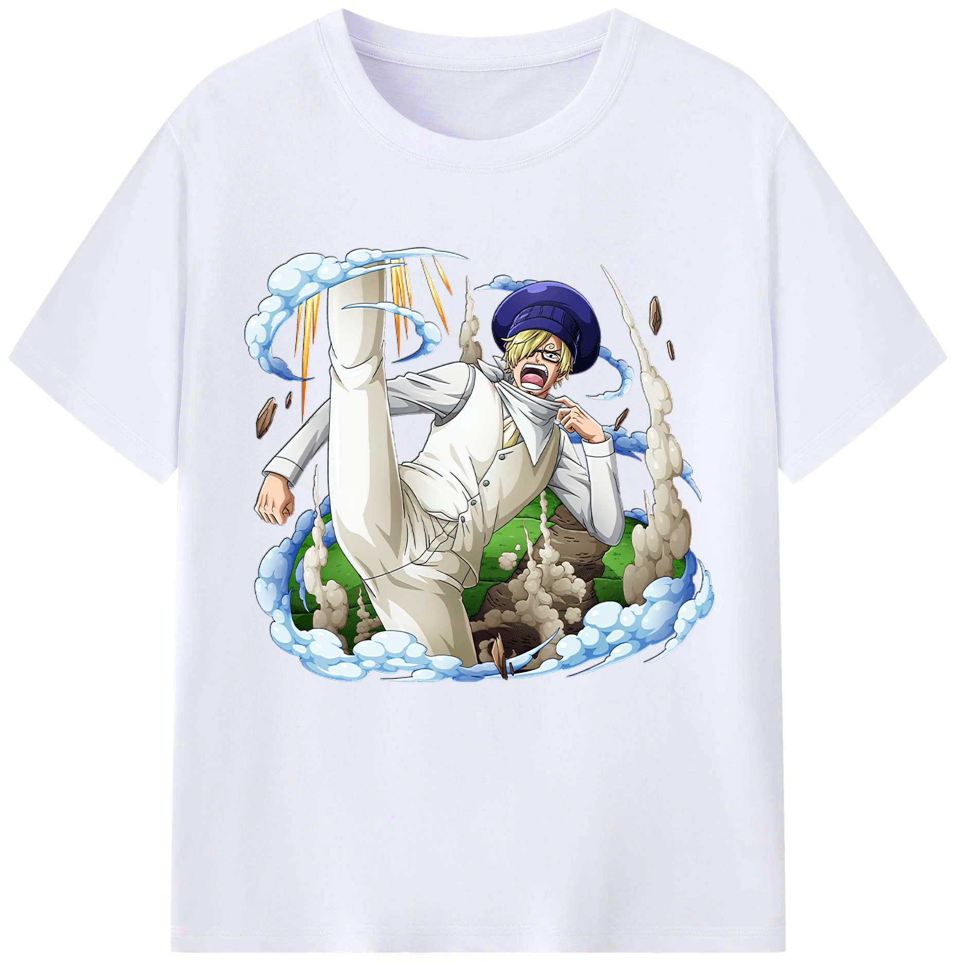 （画像用） ワンピース サンジ ONE PIECE Sanji レディースカジュアルプリントTシャツ（綿100％）