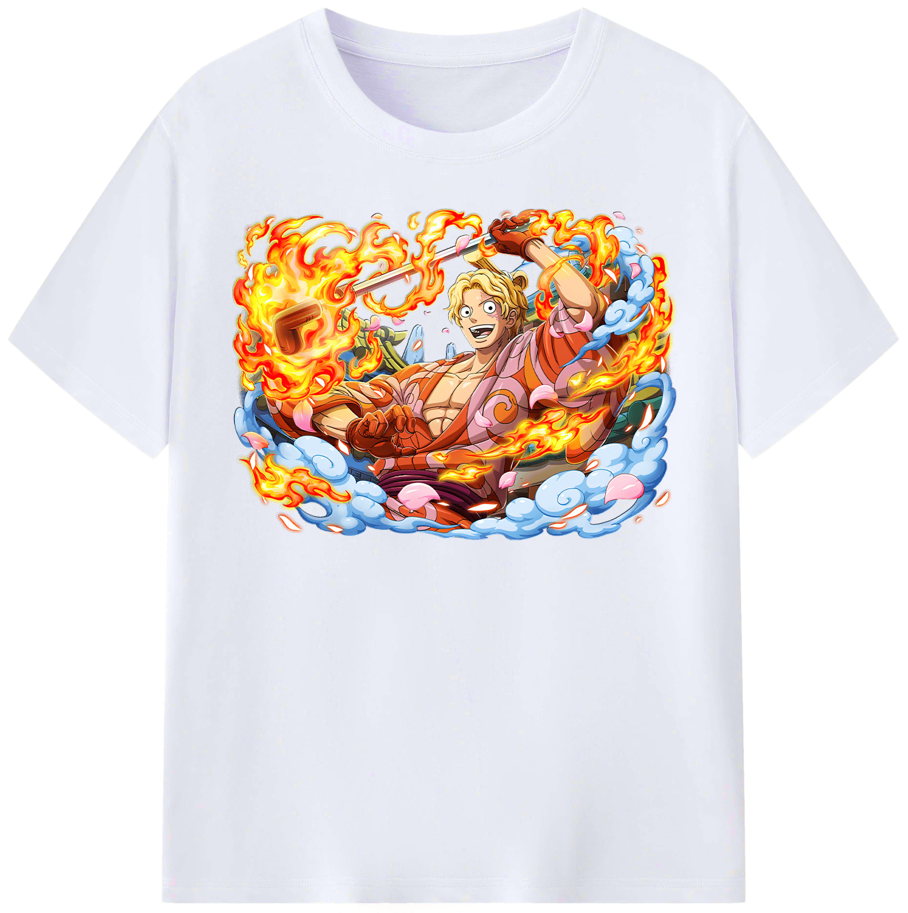 （画像用） ワンピース サンジ ONE PIECE Sanji レディースカジュアルプリントTシャツ（綿100％）