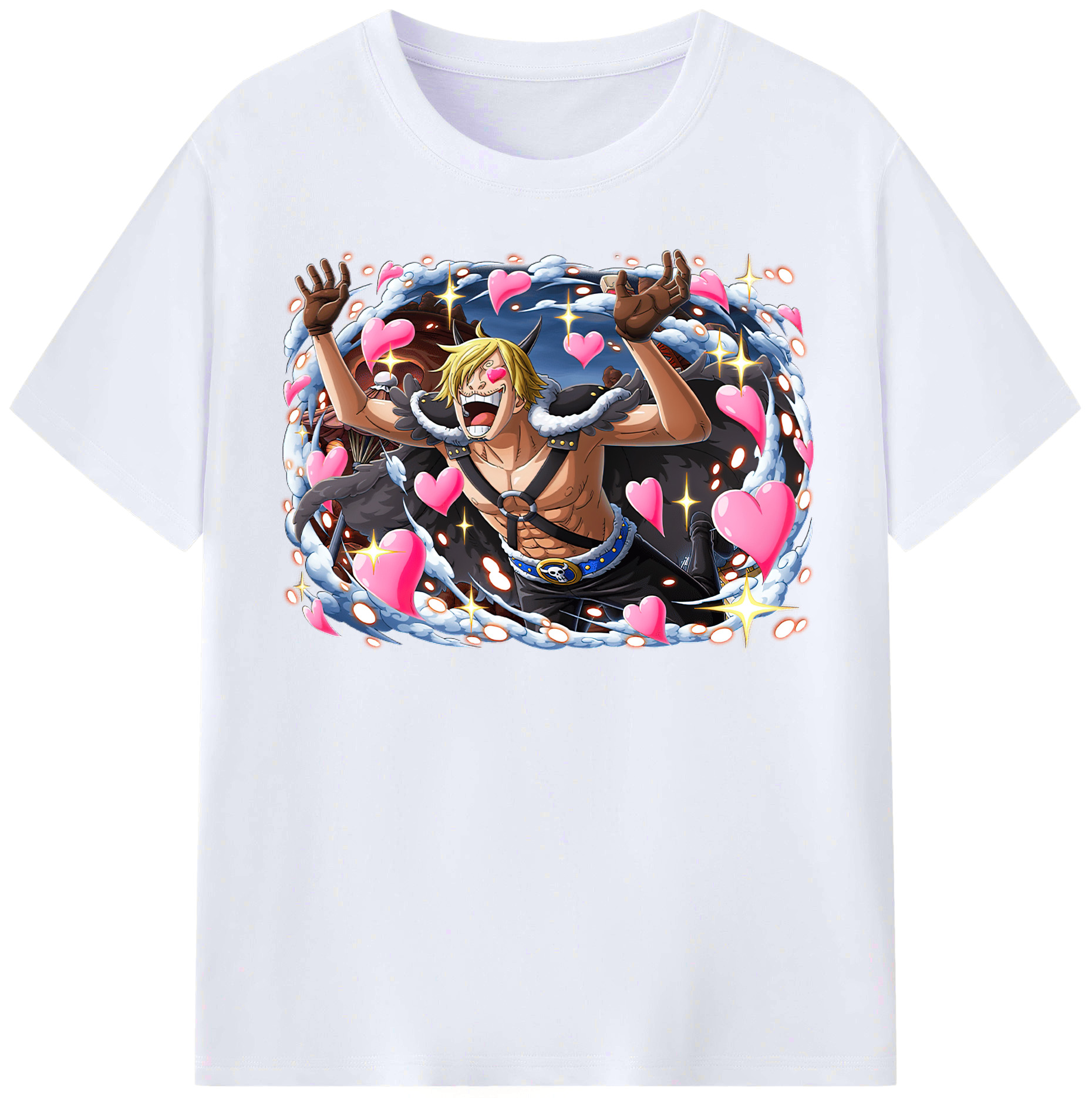 （画像用） ワンピース サンジ ONE PIECE Sanji レディースカジュアルプリントTシャツ（綿100％）