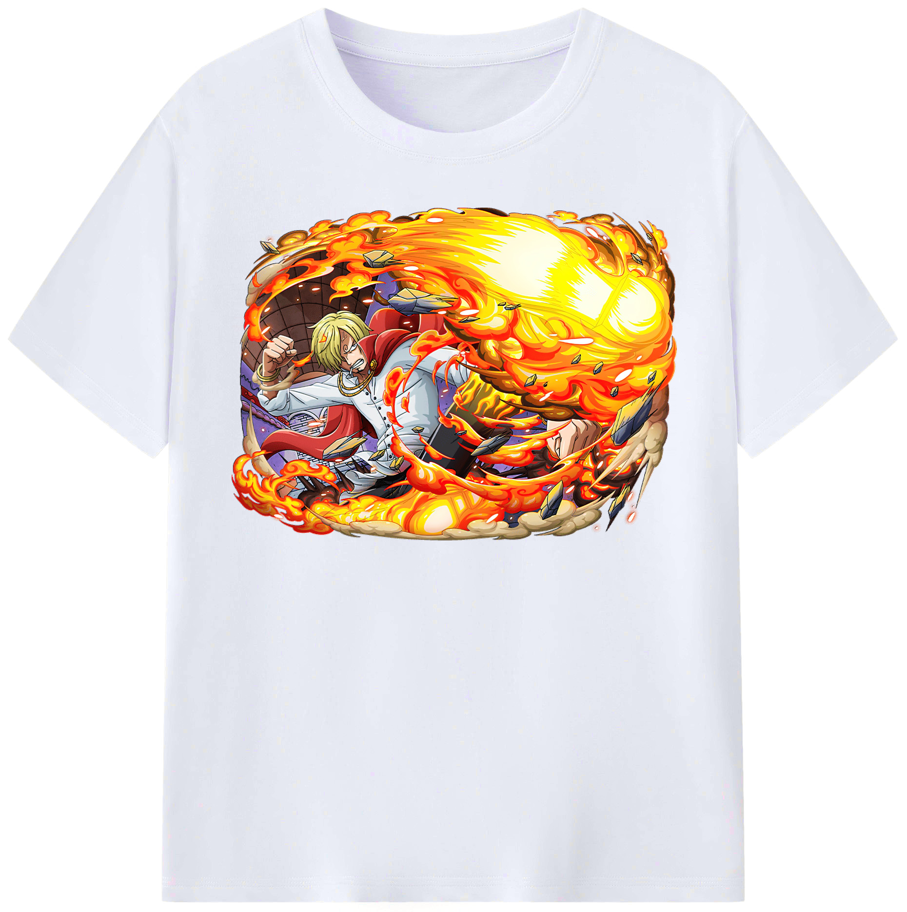 （画像用） ワンピース サンジ ONE PIECE Sanji レディースカジュアルプリントTシャツ（綿100％）