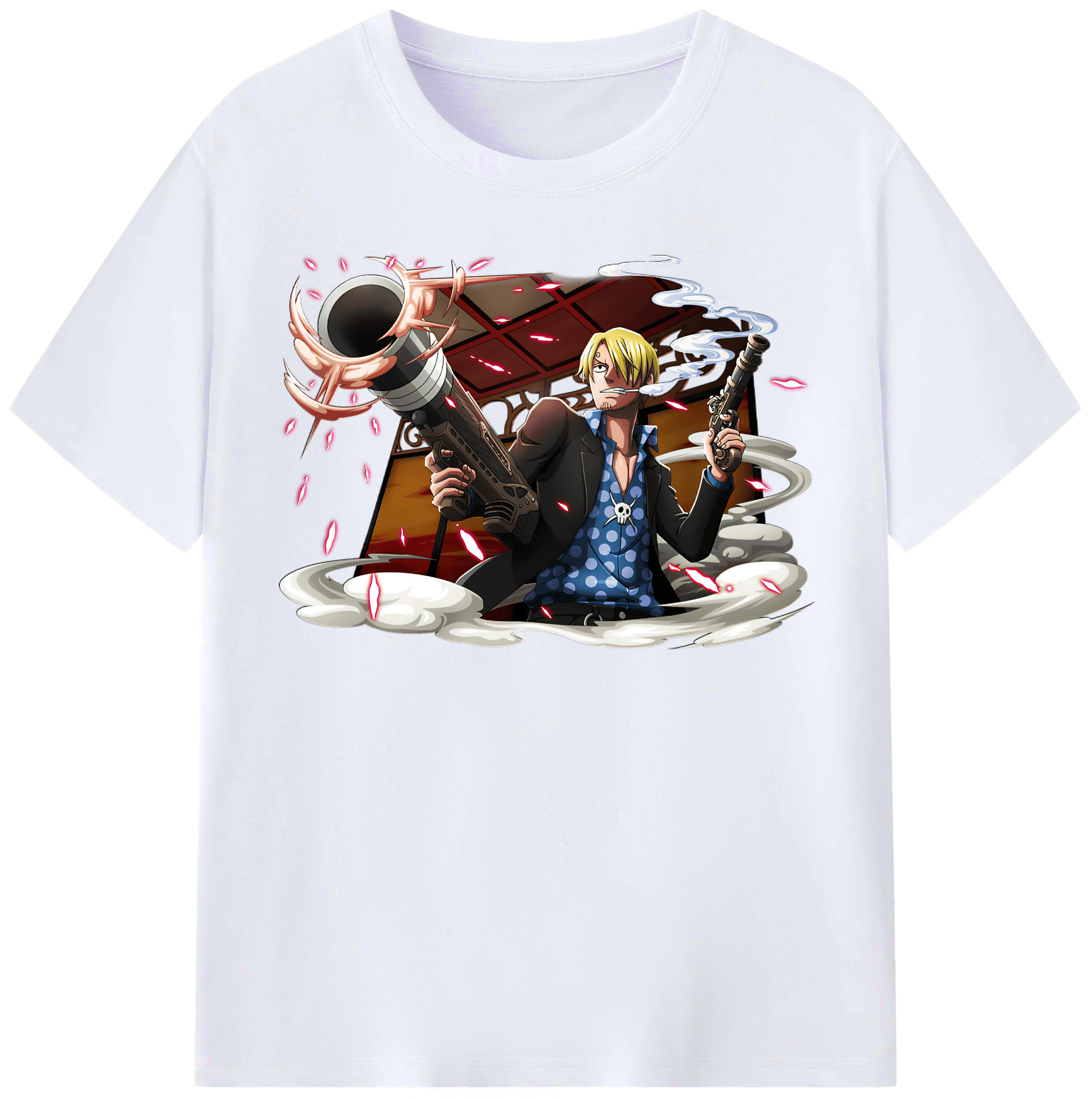 （画像用） ワンピース サンジ ONE PIECE Sanji レディースカジュアルプリントTシャツ（綿100％）