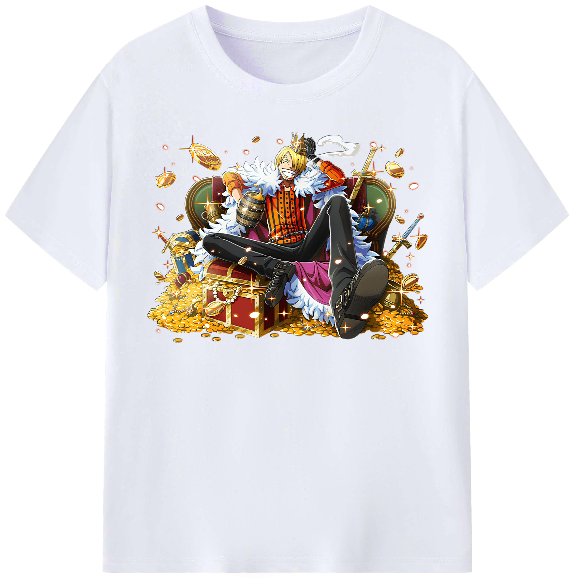 （画像用） ワンピース サンジ ONE PIECE Sanji レディースカジュアルプリントTシャツ（綿100％）