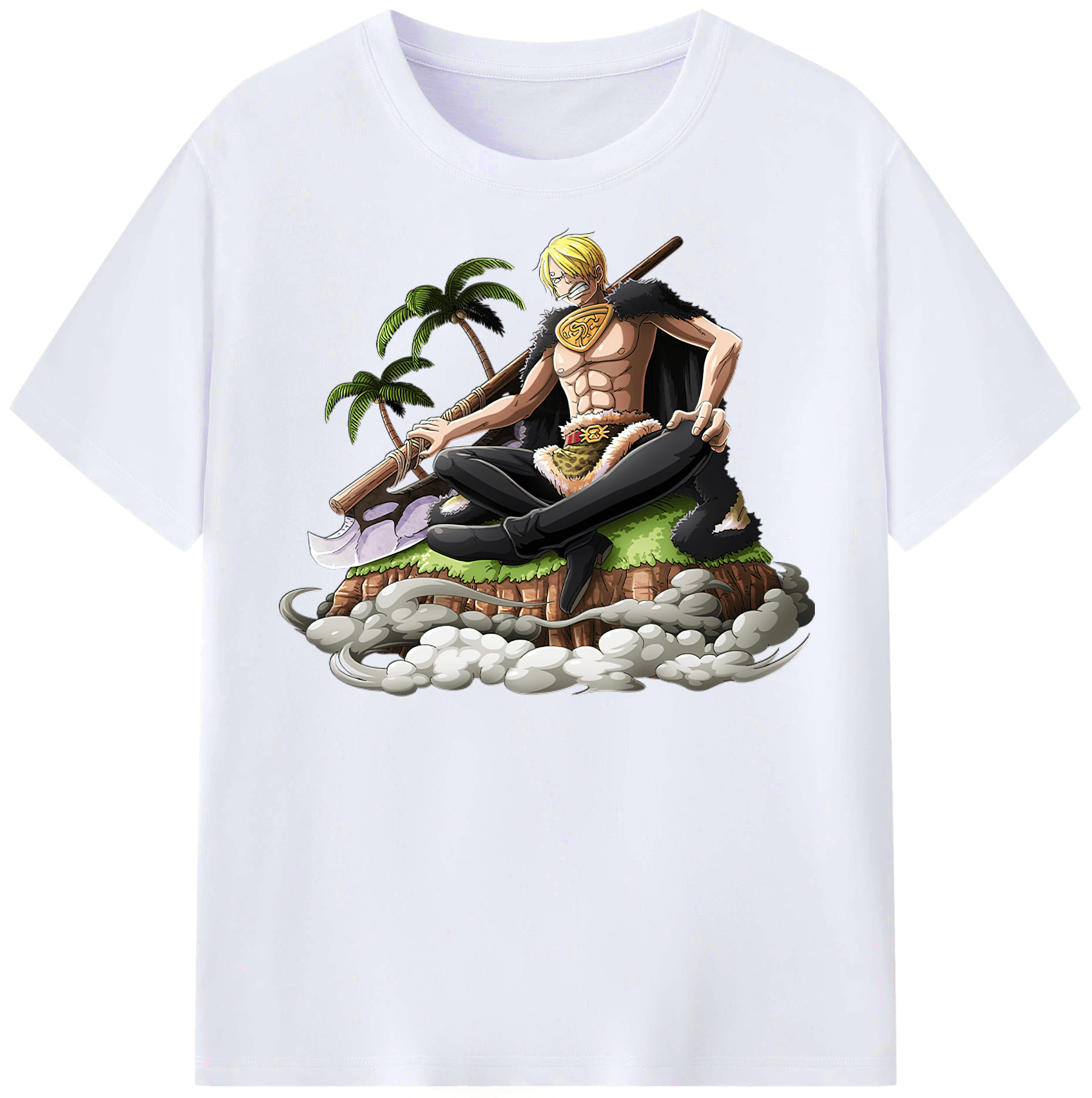 （画像用） ワンピース サンジ ONE PIECE Sanji レディースカジュアルプリントTシャツ（綿100％）