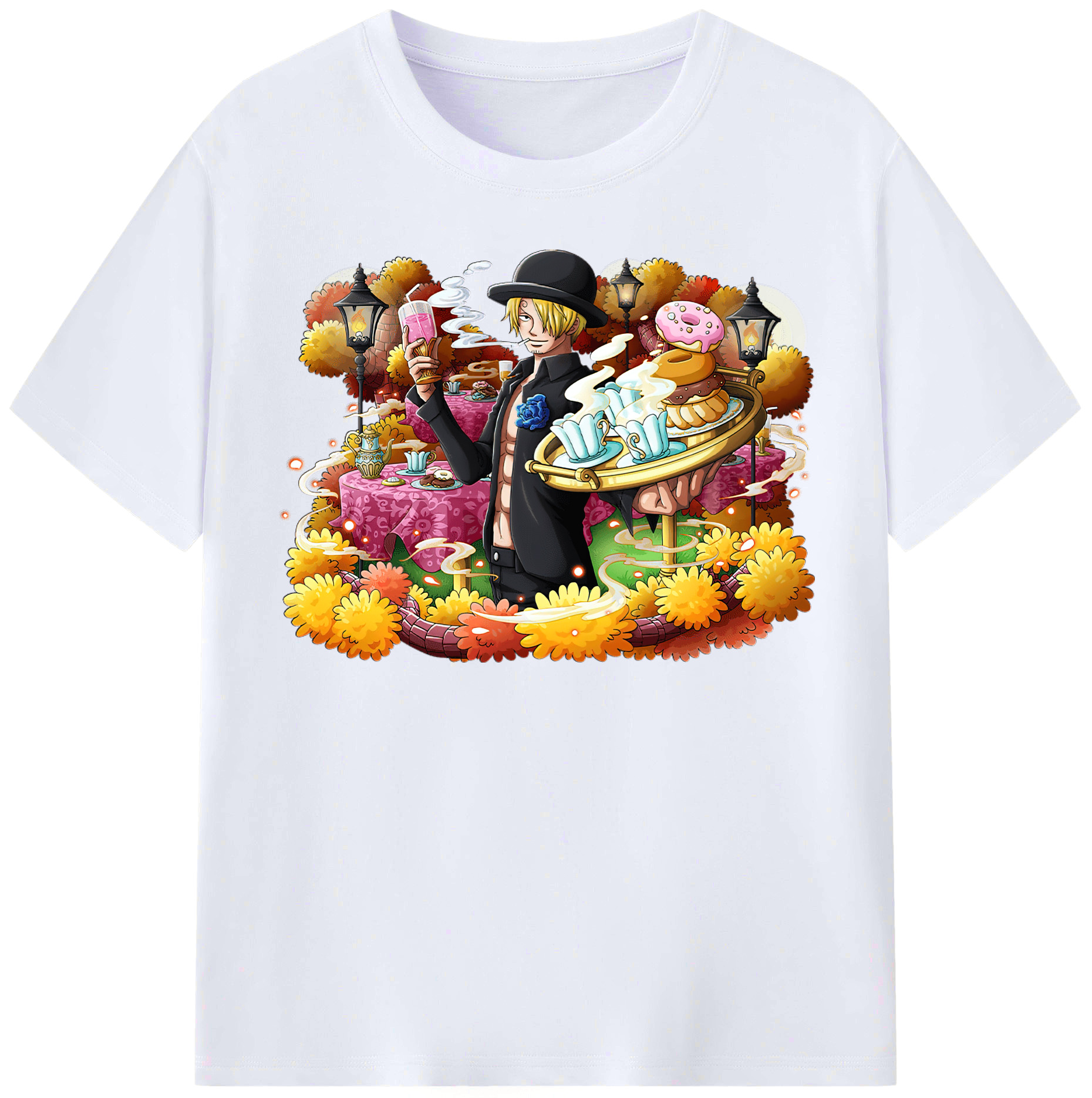 （画像用） ワンピース サンジ ONE PIECE Sanji レディースカジュアルプリントTシャツ（綿100％）