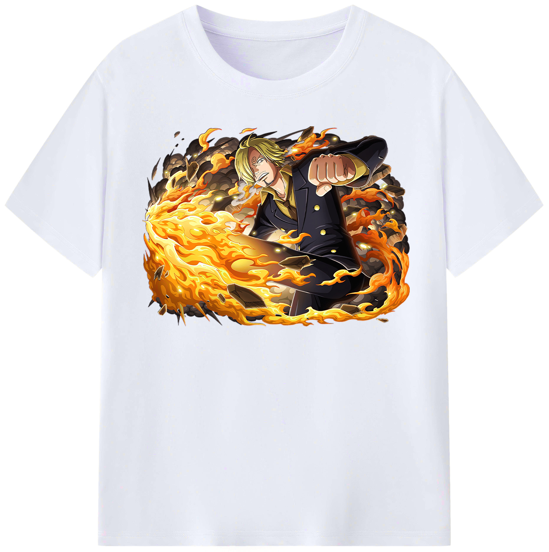 （画像用） ワンピース サンジ ONE PIECE Sanji レディースカジュアルプリントTシャツ（綿100％）