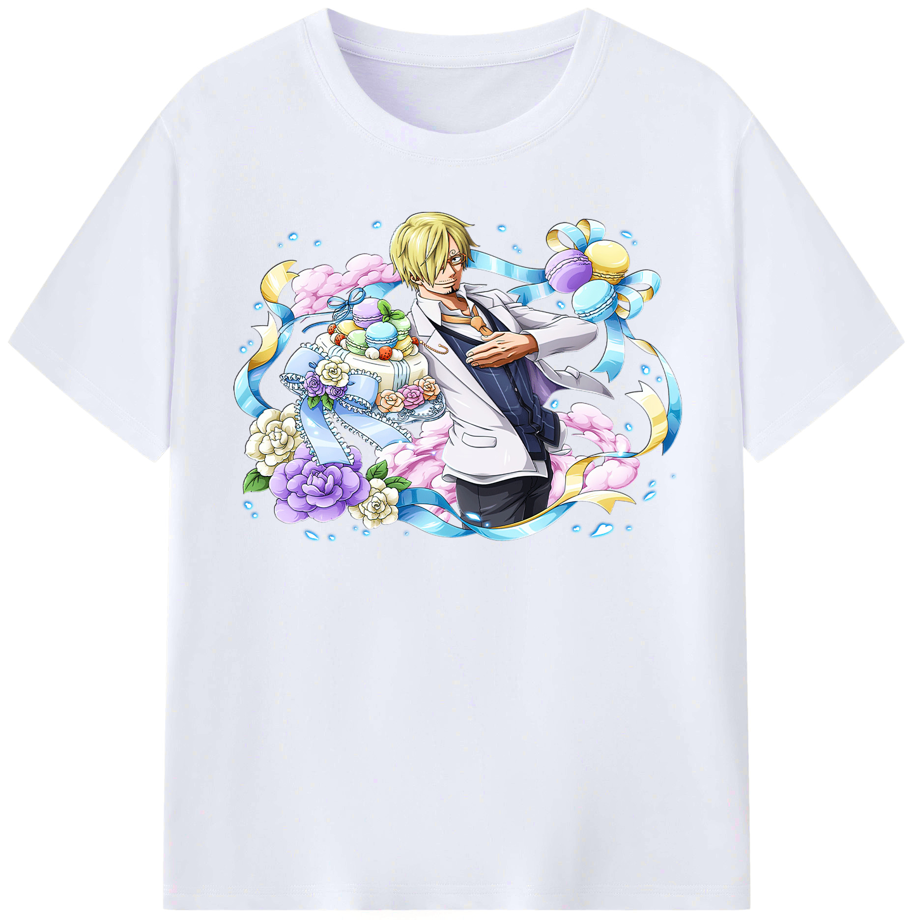 （画像用） ワンピース サンジ ONE PIECE Sanji レディースカジュアルプリントTシャツ（綿100％）