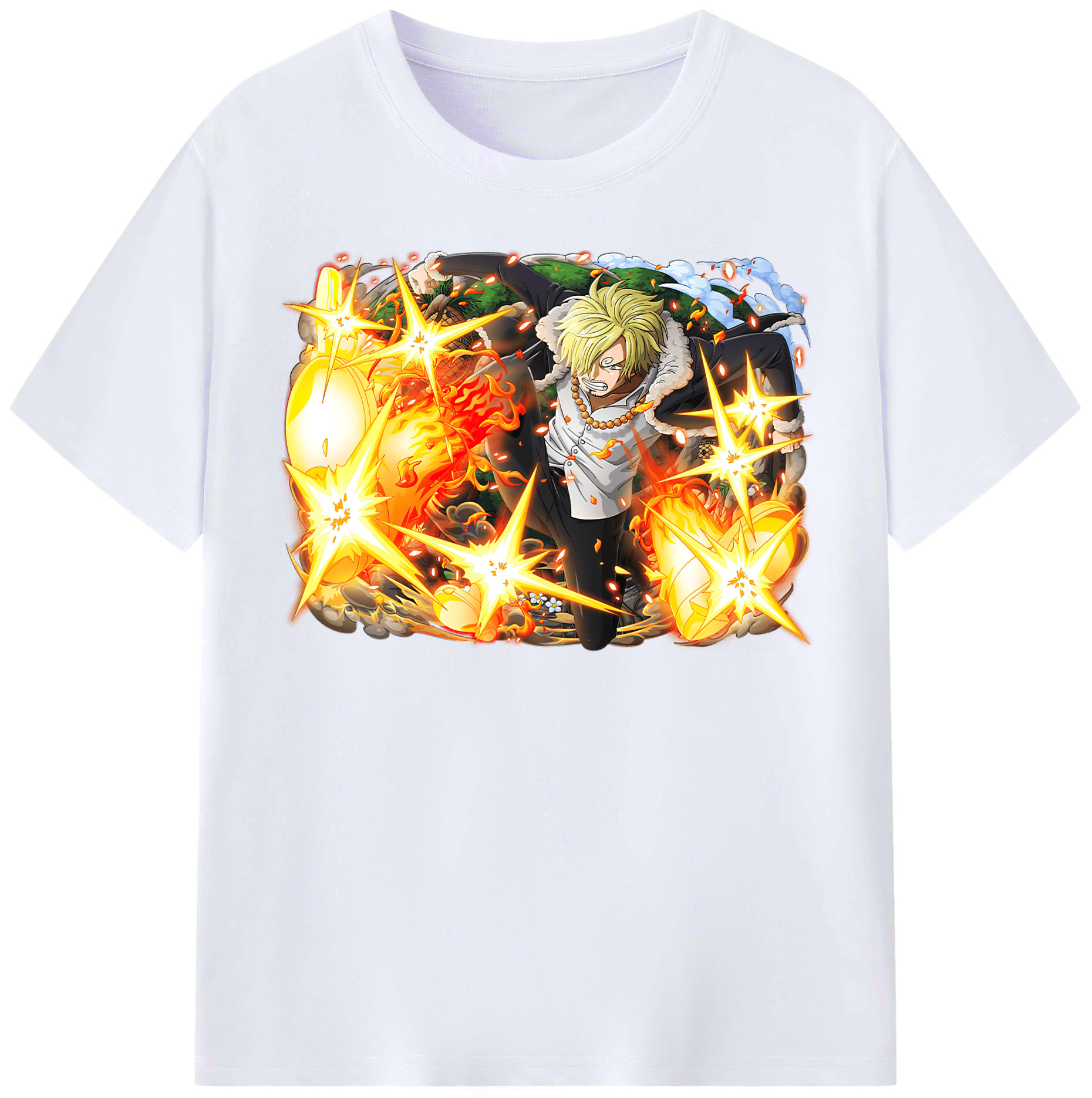 （画像用） ワンピース サンジ ONE PIECE Sanji レディースカジュアルプリントTシャツ（綿100％）