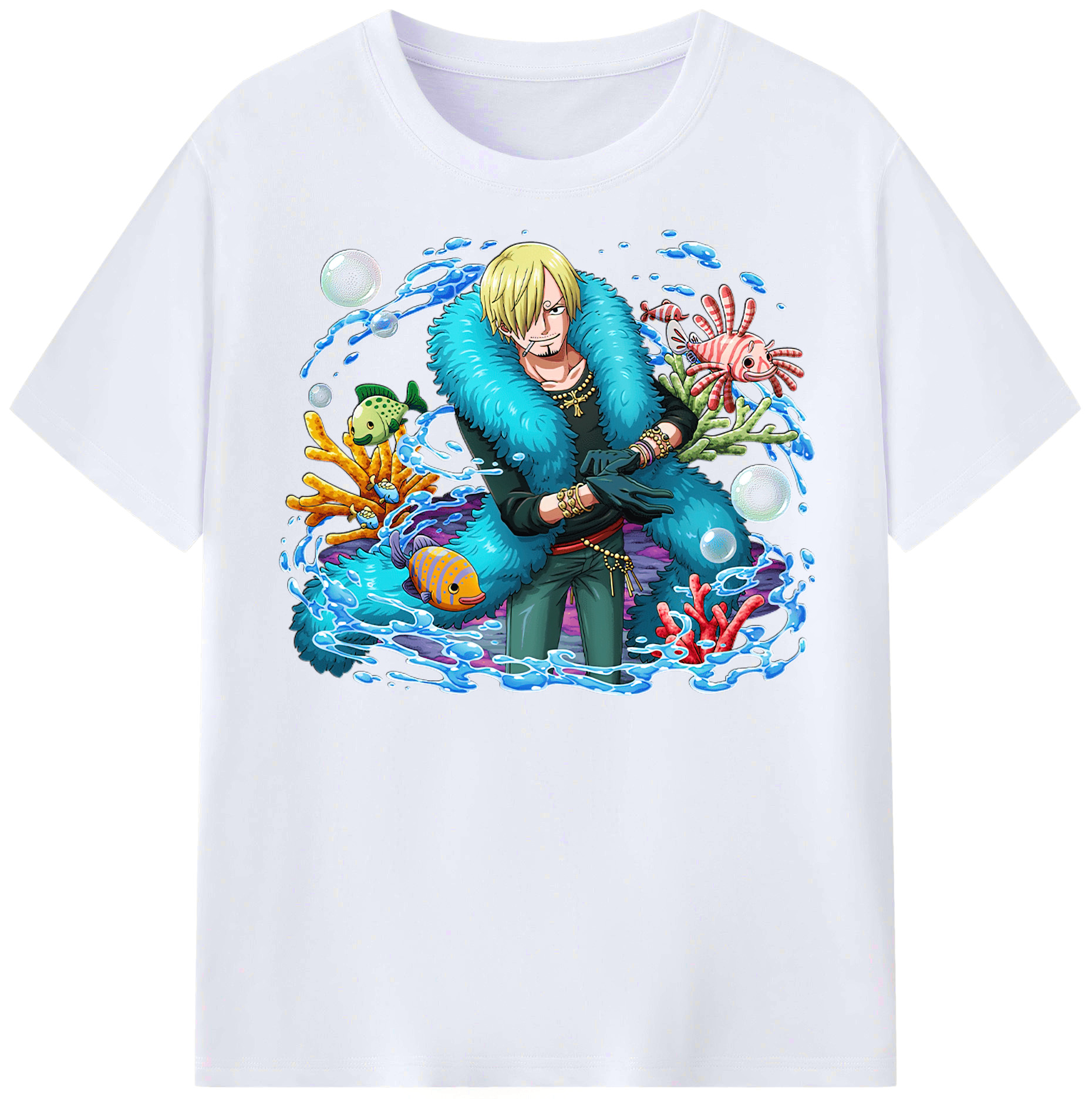 （画像用） ワンピース サンジ ONE PIECE Sanji レディースカジュアルプリントTシャツ（綿100％）