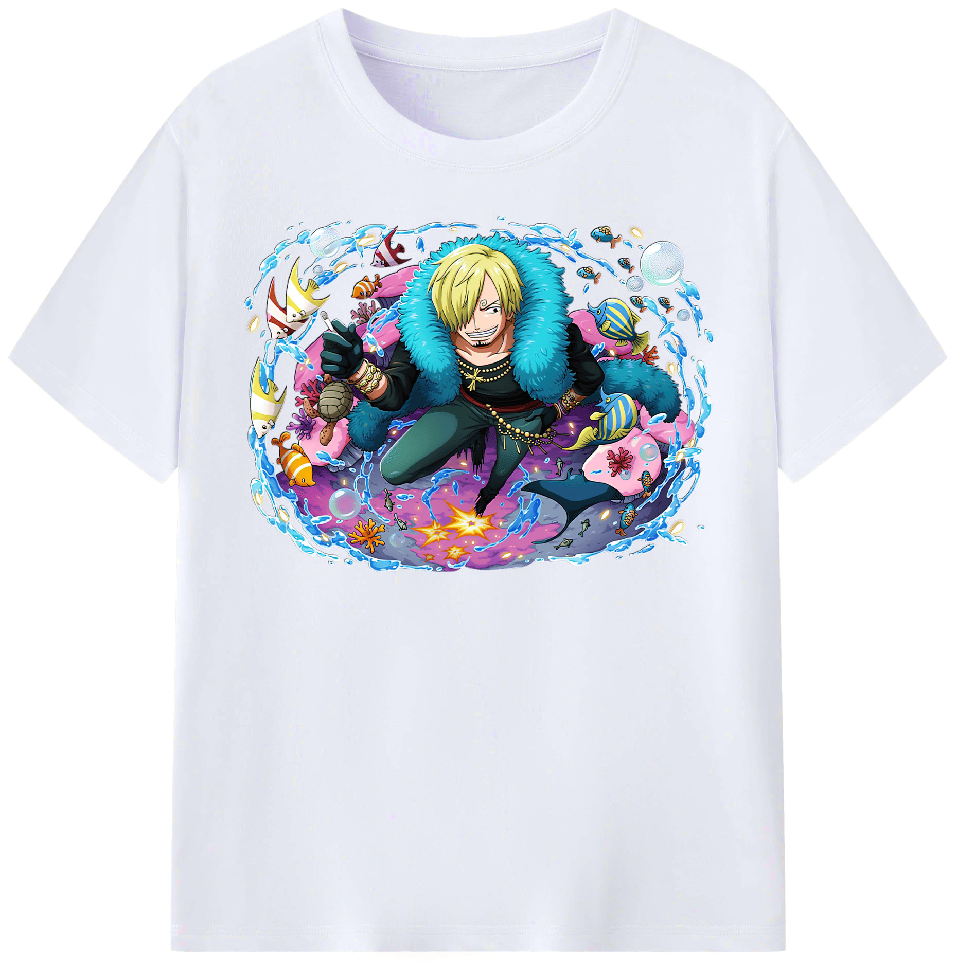（画像用） ワンピース サンジ ONE PIECE Sanji レディースカジュアルプリントTシャツ（綿100％）