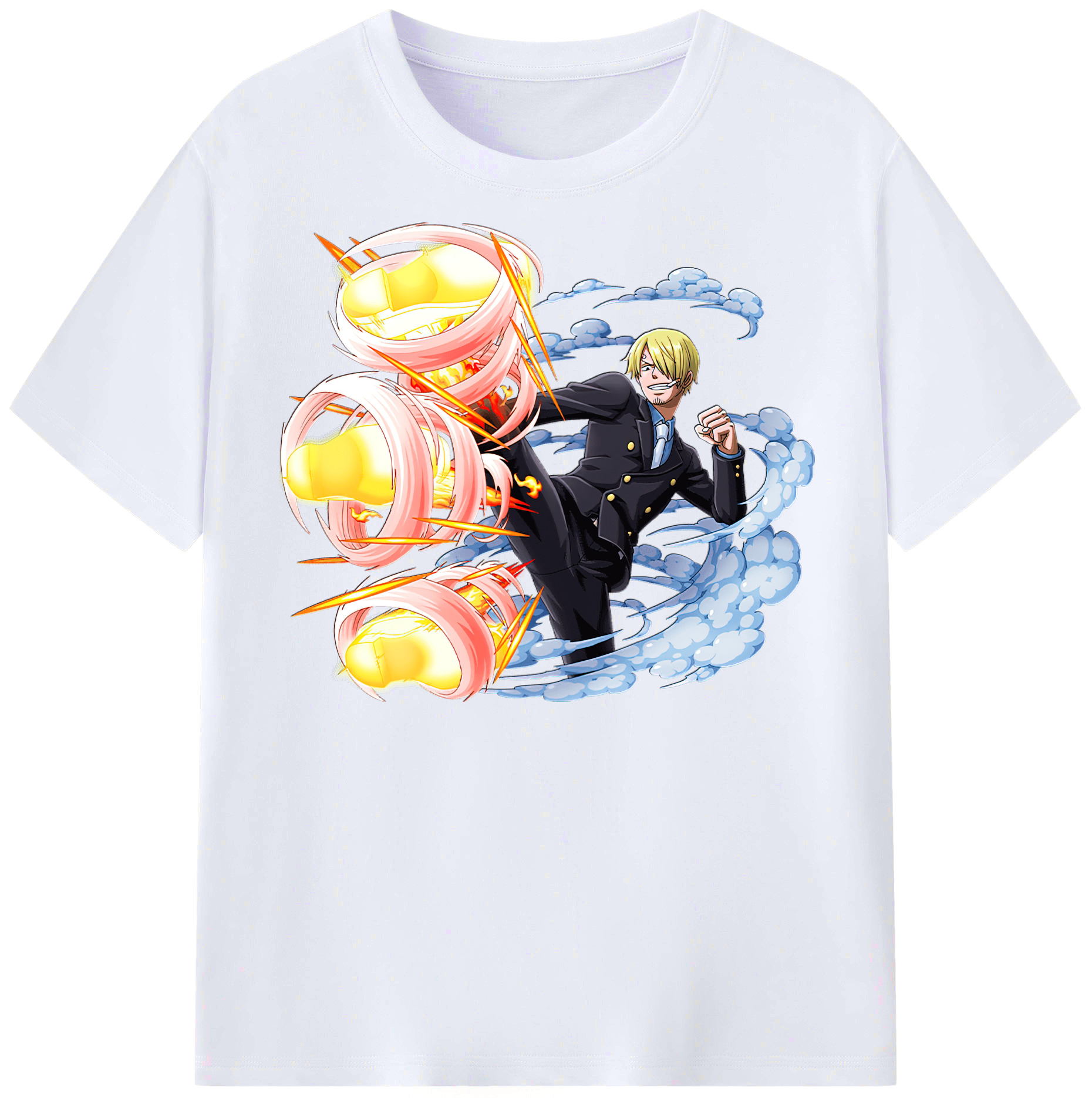 （画像用） ワンピース サンジ ONE PIECE Sanji レディースカジュアルプリントTシャツ（綿100％）