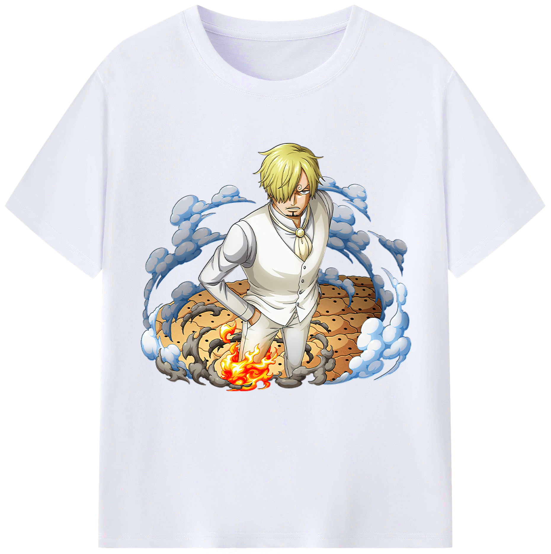 （画像用） ワンピース サンジ ONE PIECE Sanji レディースカジュアルプリントTシャツ（綿100％）