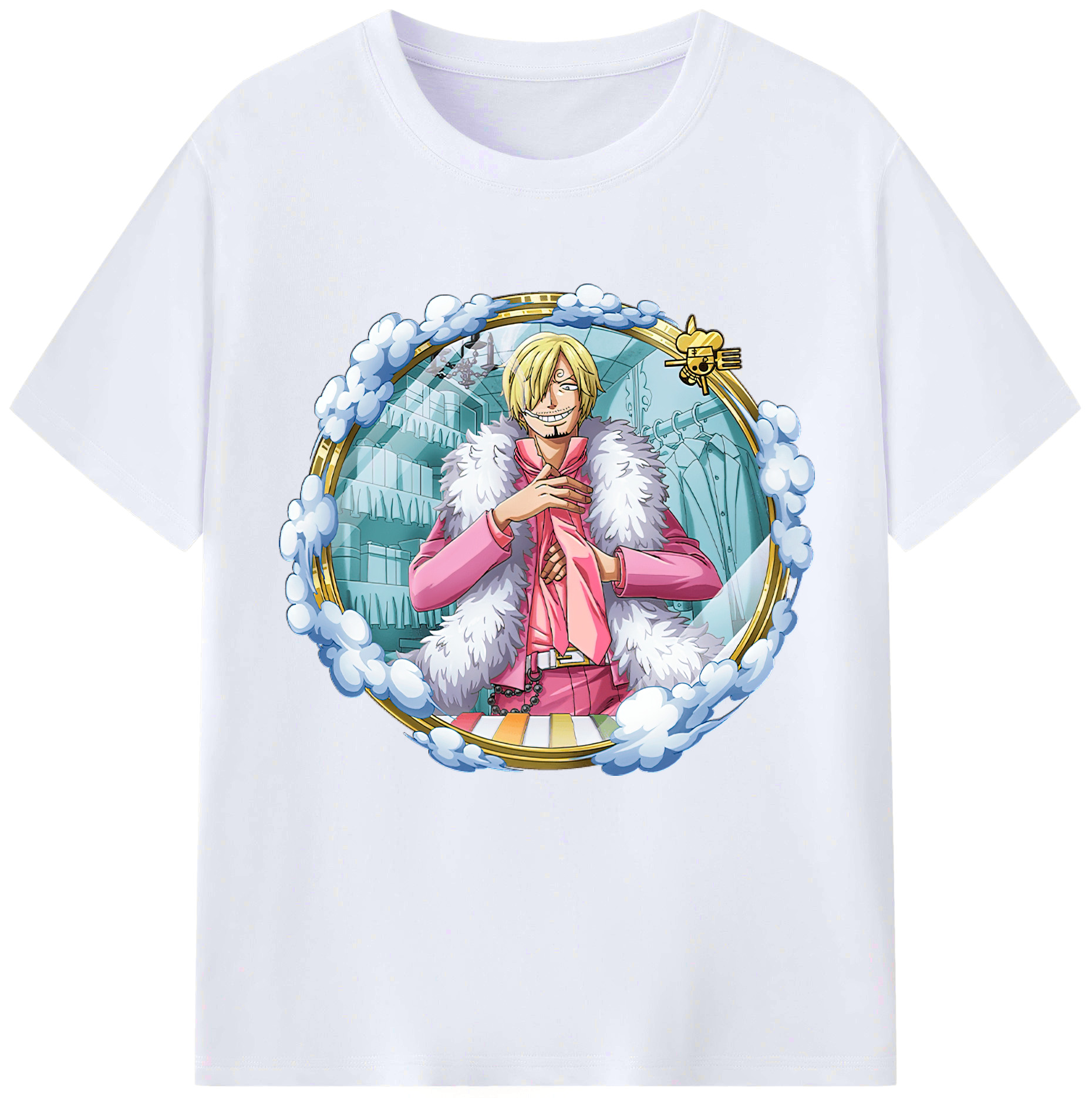 （画像用） ワンピース サンジ ONE PIECE Sanji レディースカジュアルプリントTシャツ（綿100％）