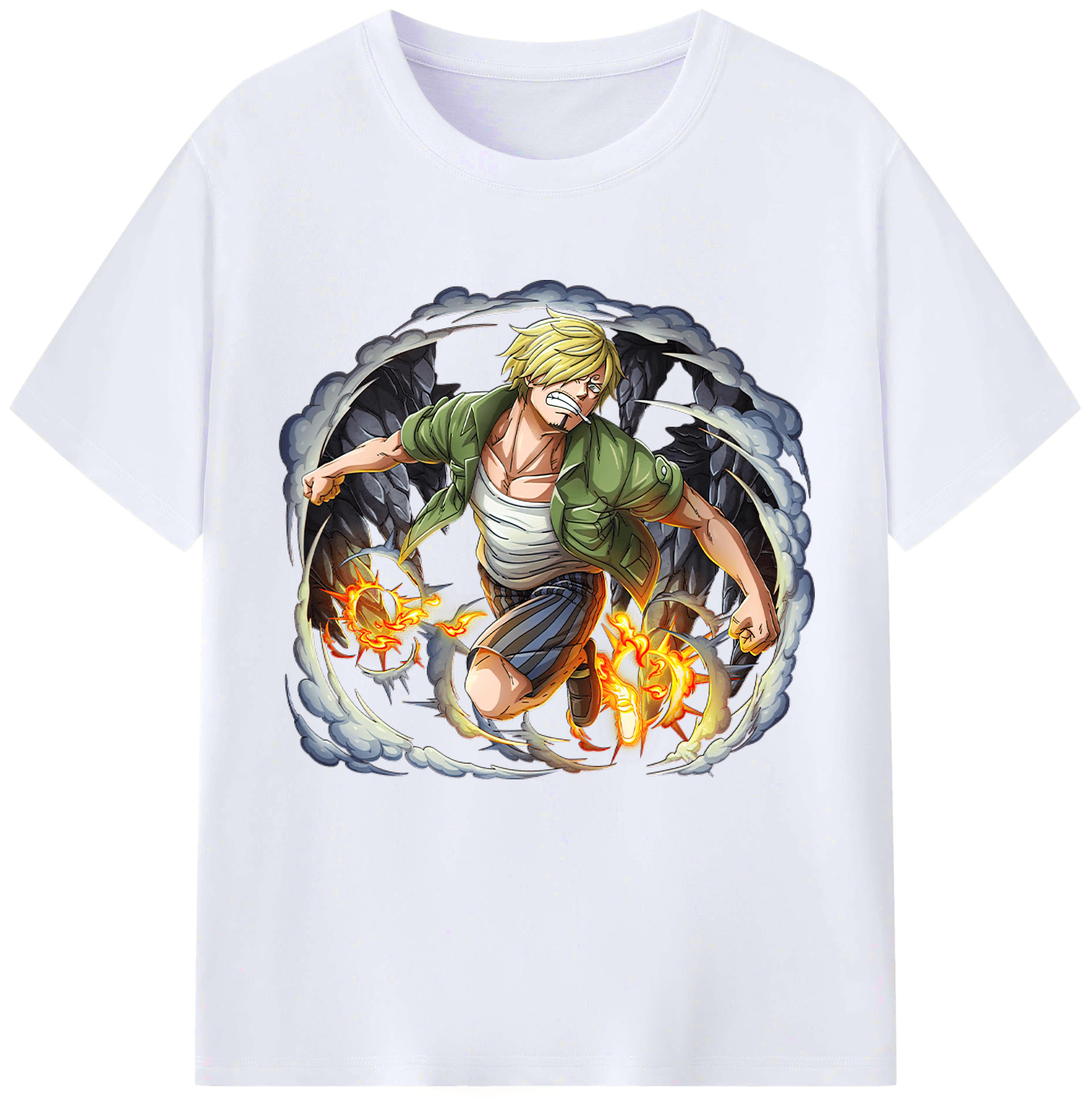 （画像用） ワンピース サンジ ONE PIECE Sanji レディースカジュアルプリントTシャツ（綿100％）