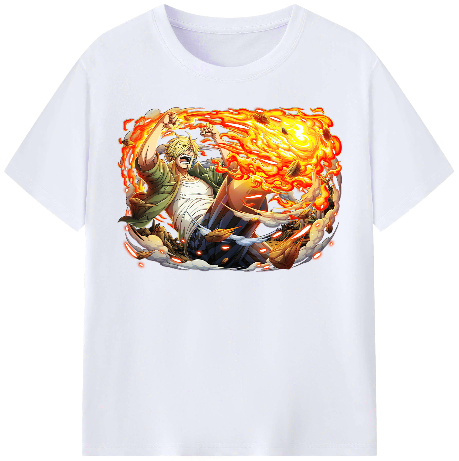 （画像用） ワンピース サンジ ONE PIECE Sanji レディースカジュアルプリントTシャツ（綿100％）