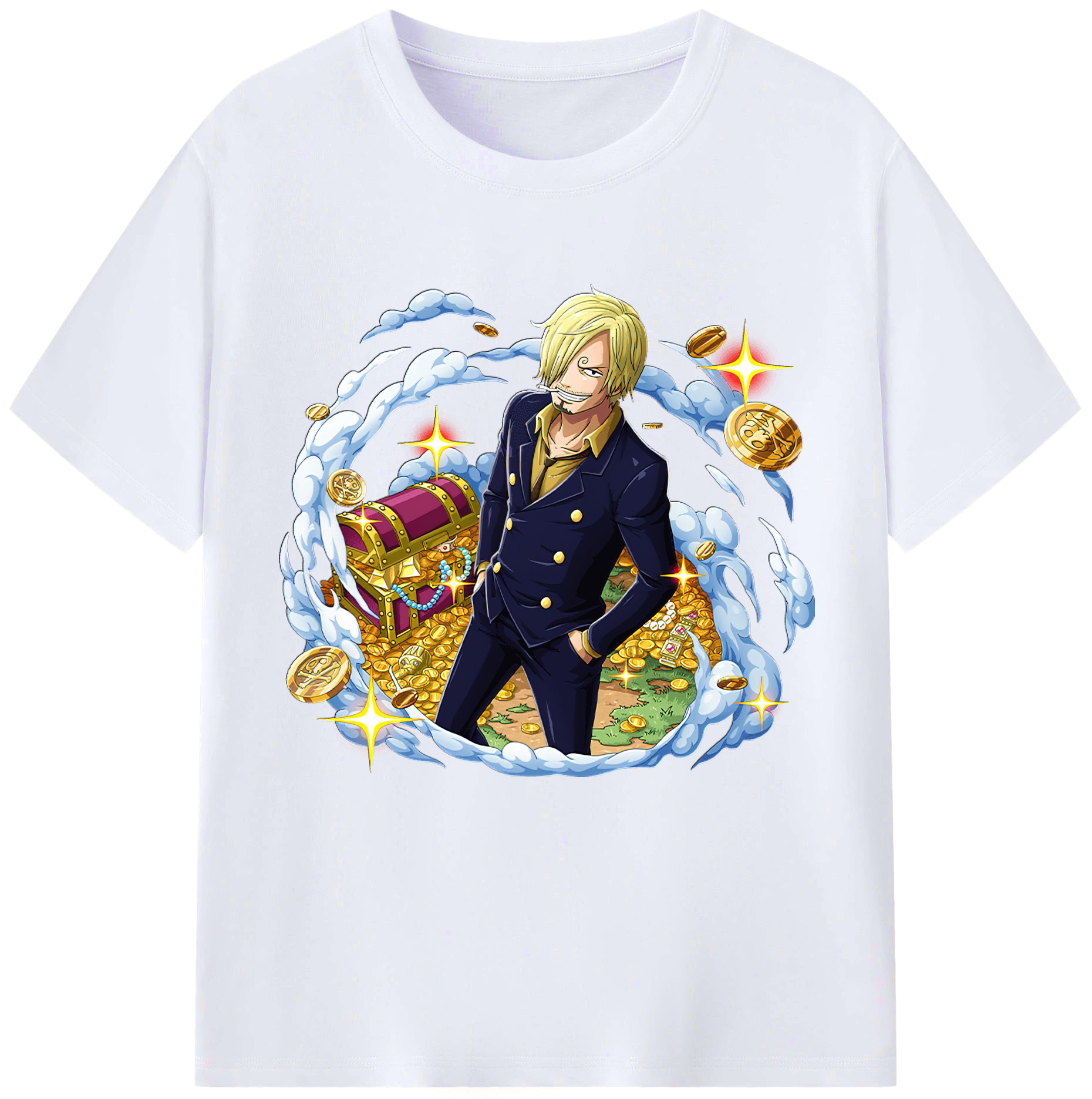 （画像用） ワンピース サンジ ONE PIECE Sanji レディースカジュアルプリントTシャツ（綿100％）