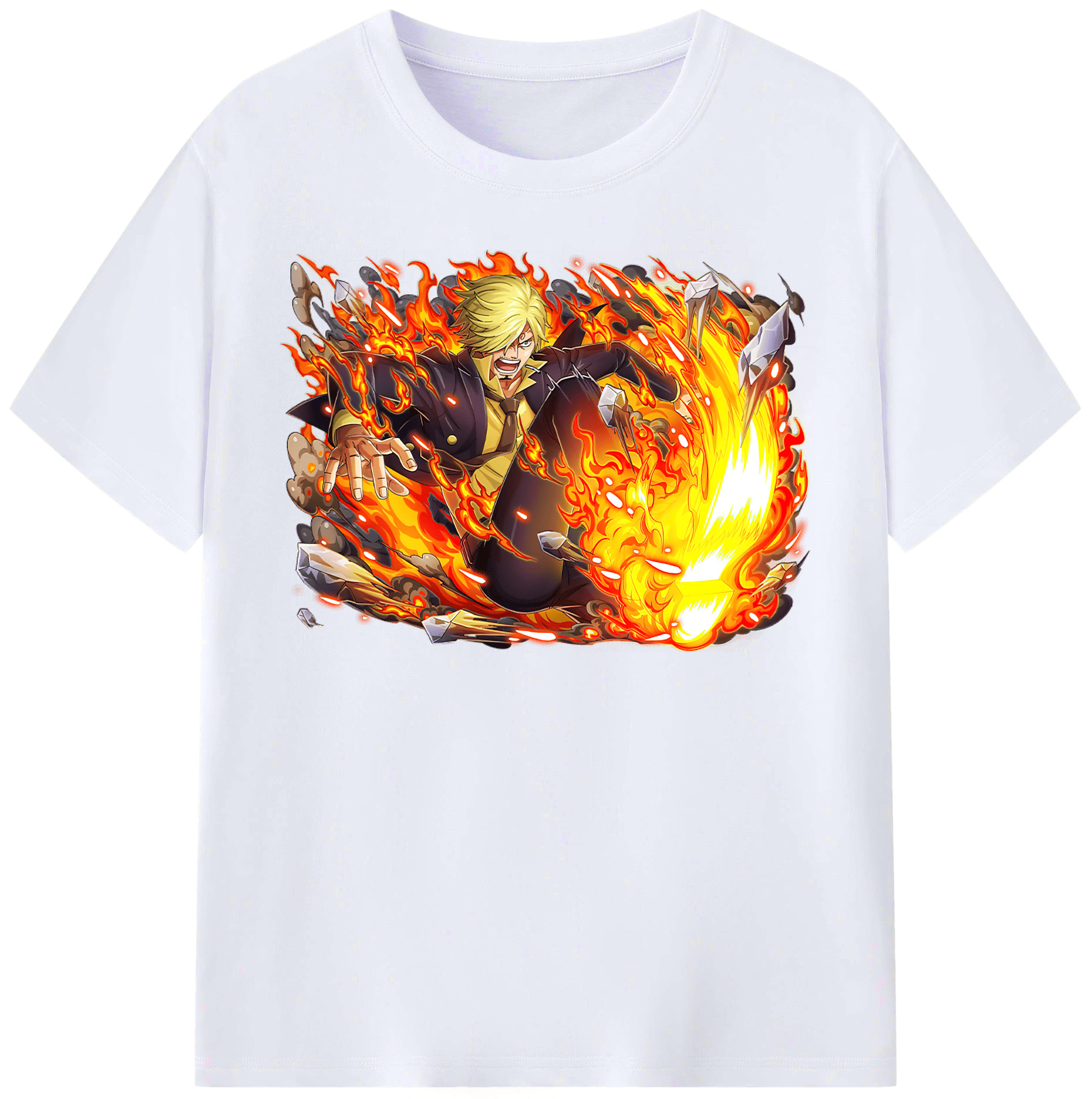 （画像用） ワンピース サンジ ONE PIECE Sanji レディースカジュアルプリントTシャツ（綿100％）