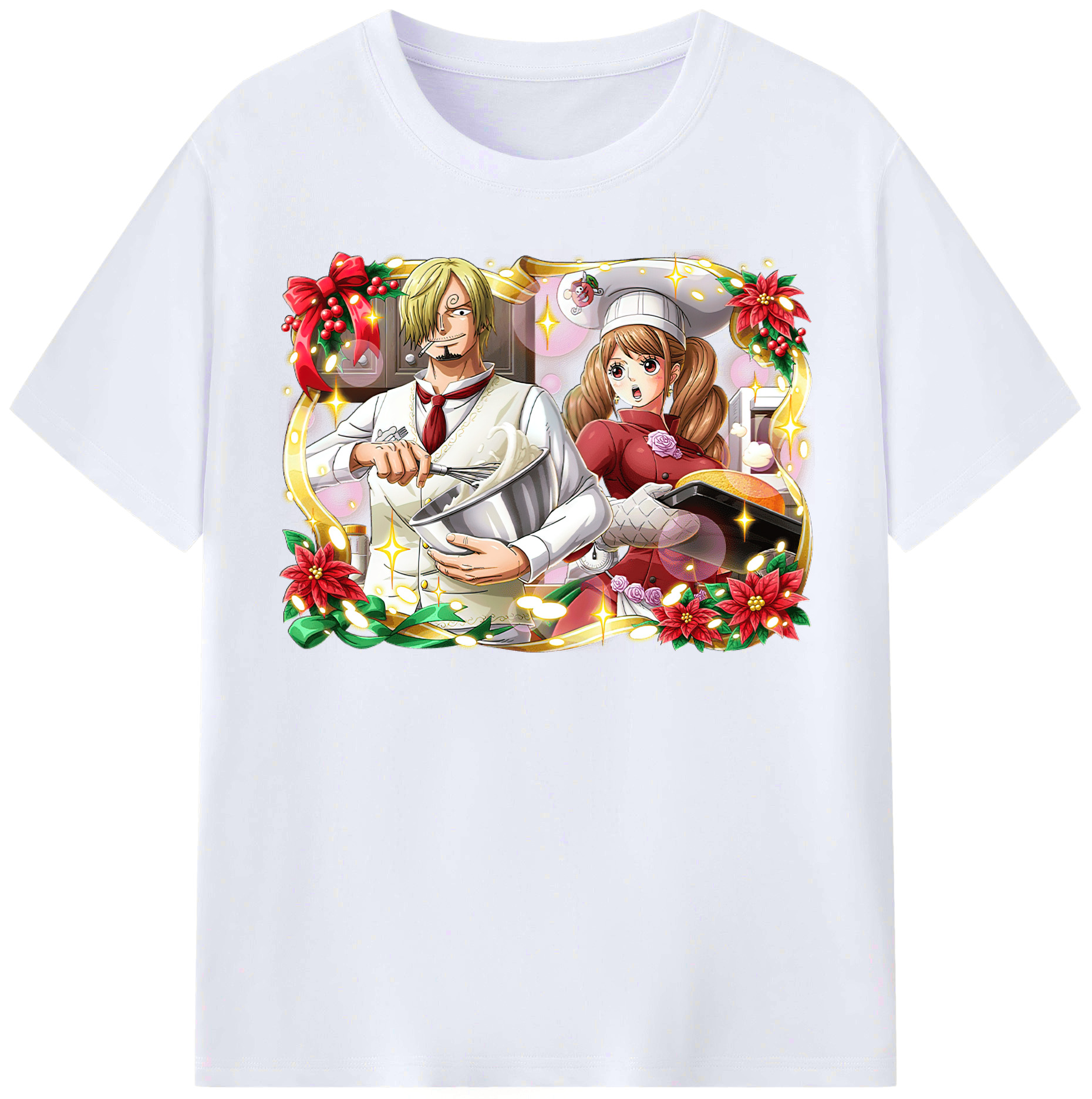（画像用） ワンピース サンジ ONE PIECE Sanji レディースカジュアルプリントTシャツ（綿100％）
