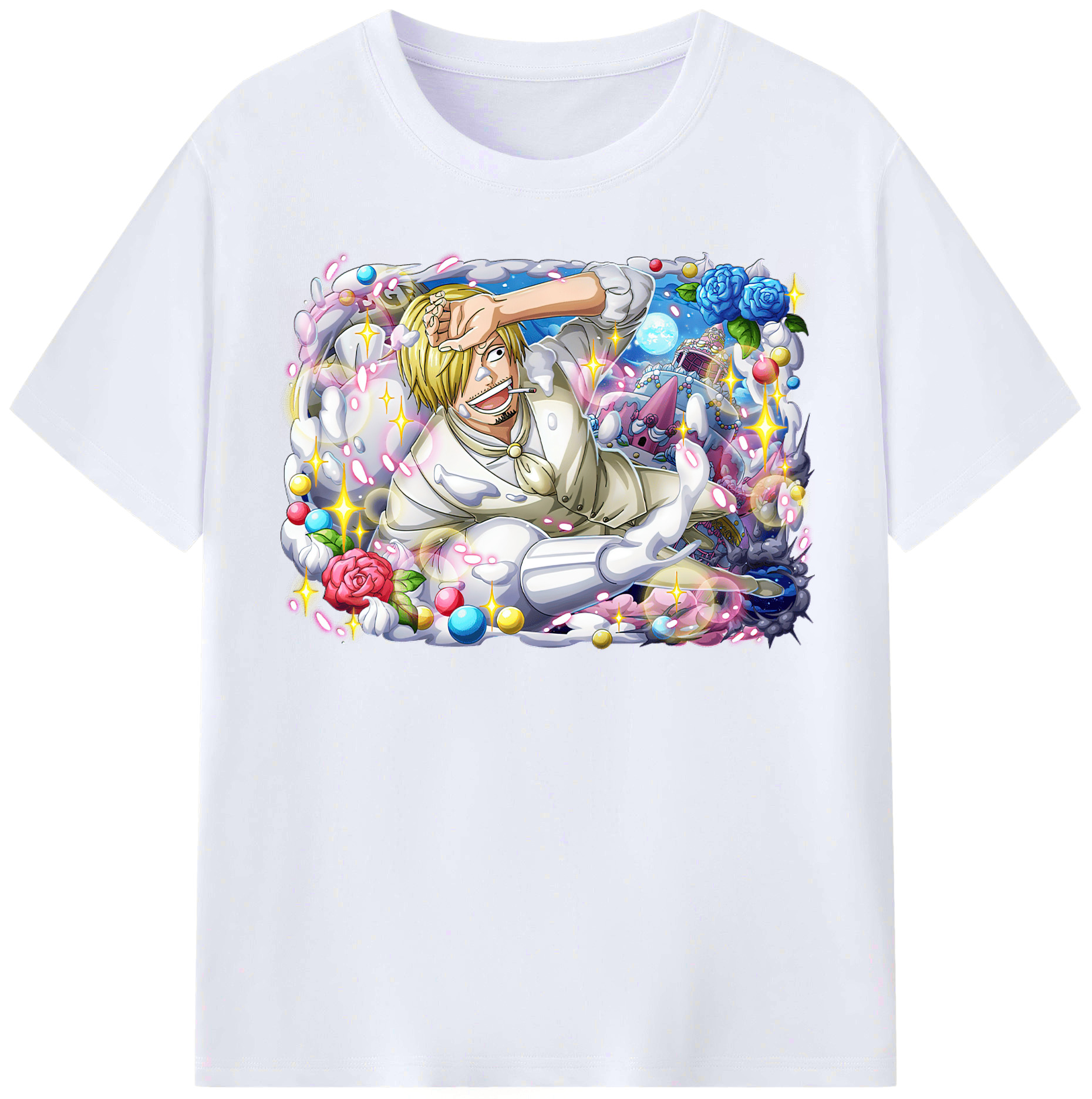 （画像用） ワンピース サンジ ONE PIECE Sanji レディースカジュアルプリントTシャツ（綿100％）