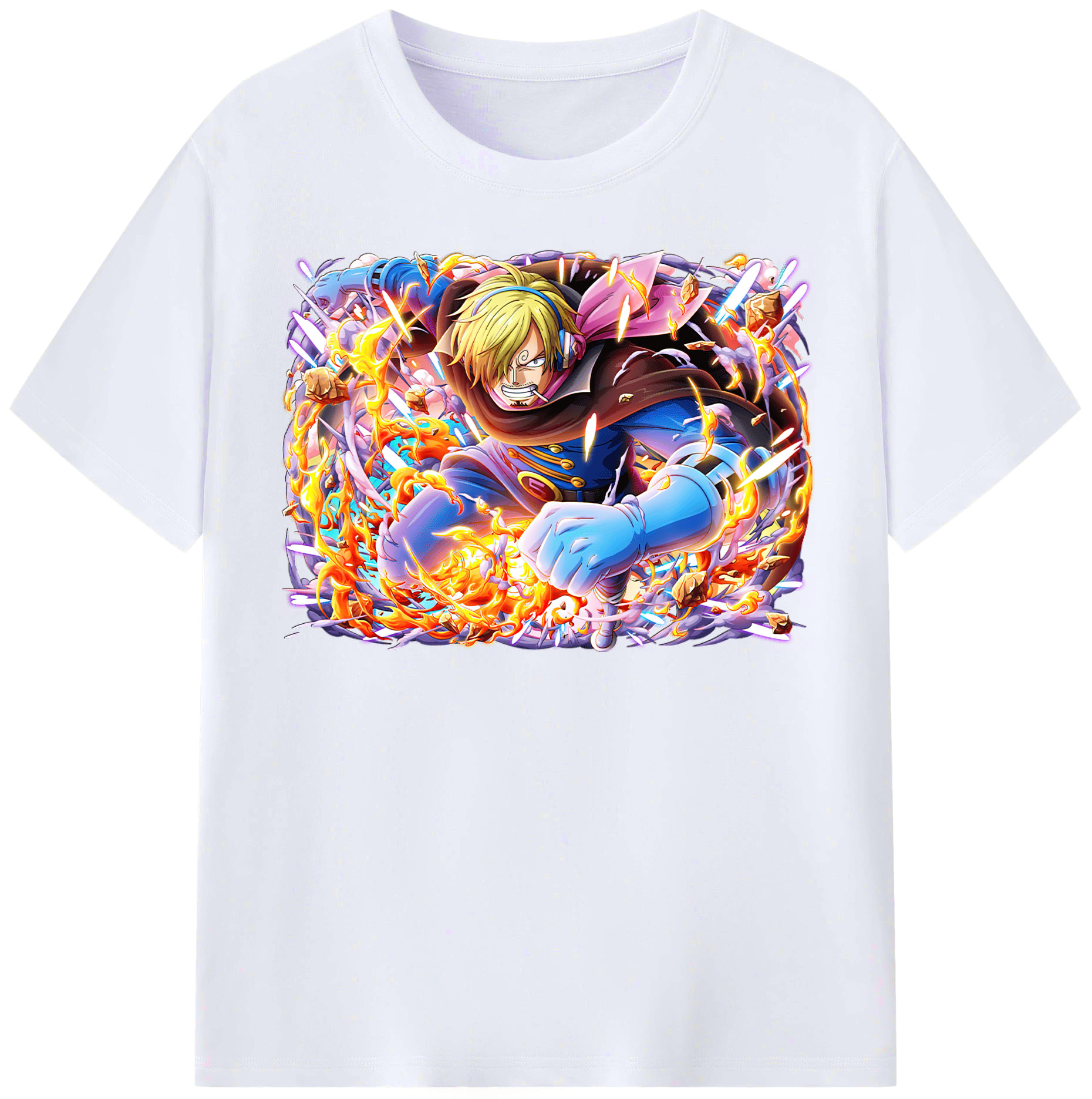 （画像用） ワンピース サンジ ONE PIECE Sanji レディースカジュアルプリントTシャツ（綿100％）