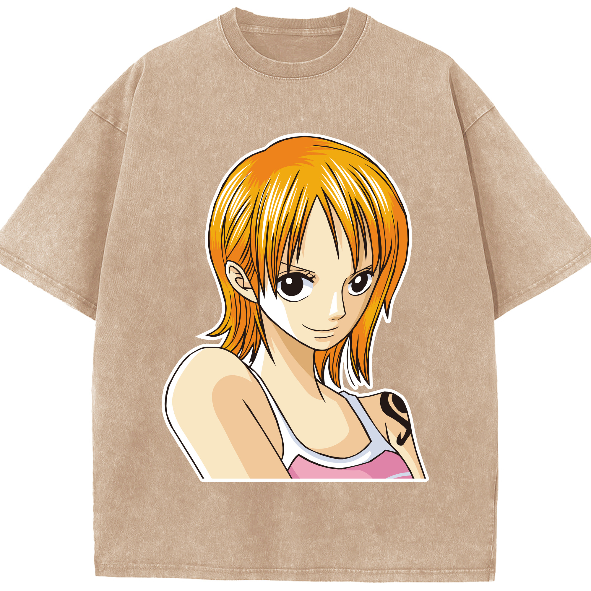 ワンピース ナミ ONE PIECE Nami 綿100% ヴィンテージ風 半袖Tシャツ（フロントプリント）