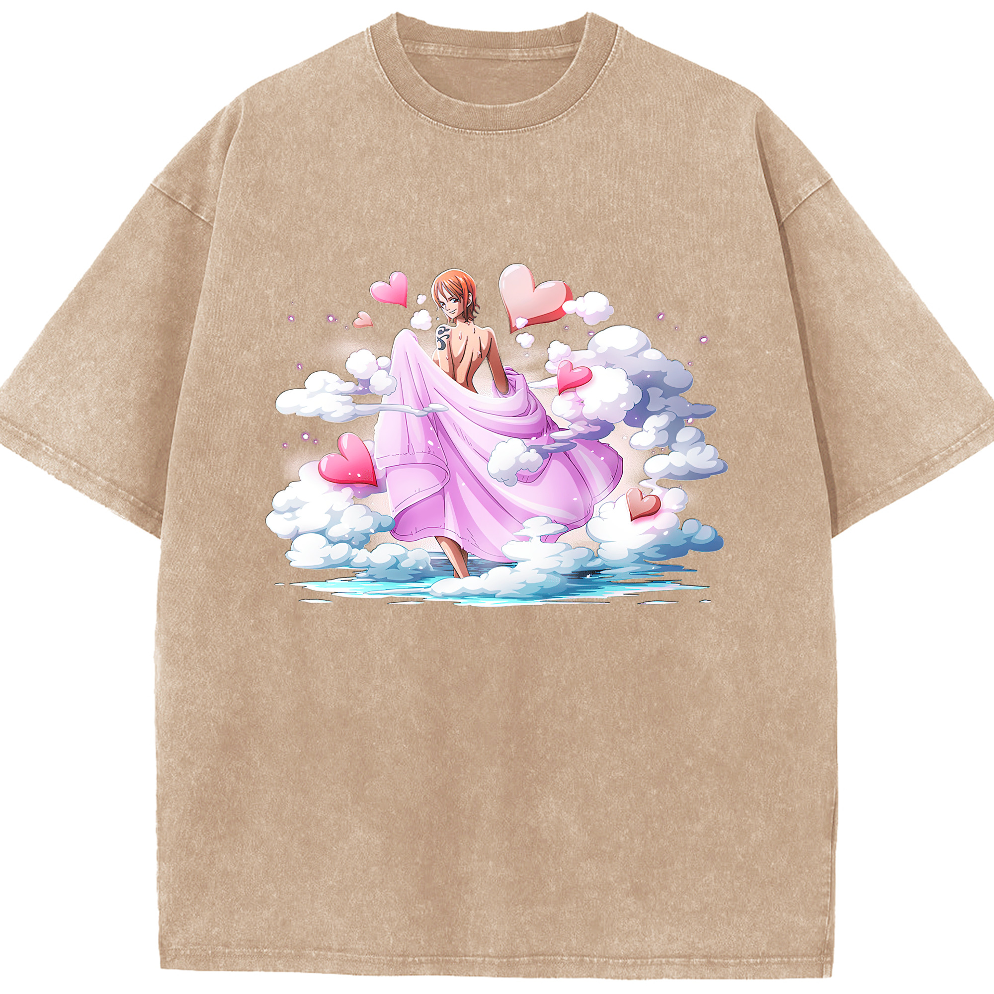 ワンピース ナミ ONE PIECE Nami 綿100% ヴィンテージ風 半袖Tシャツ（フロントプリント）