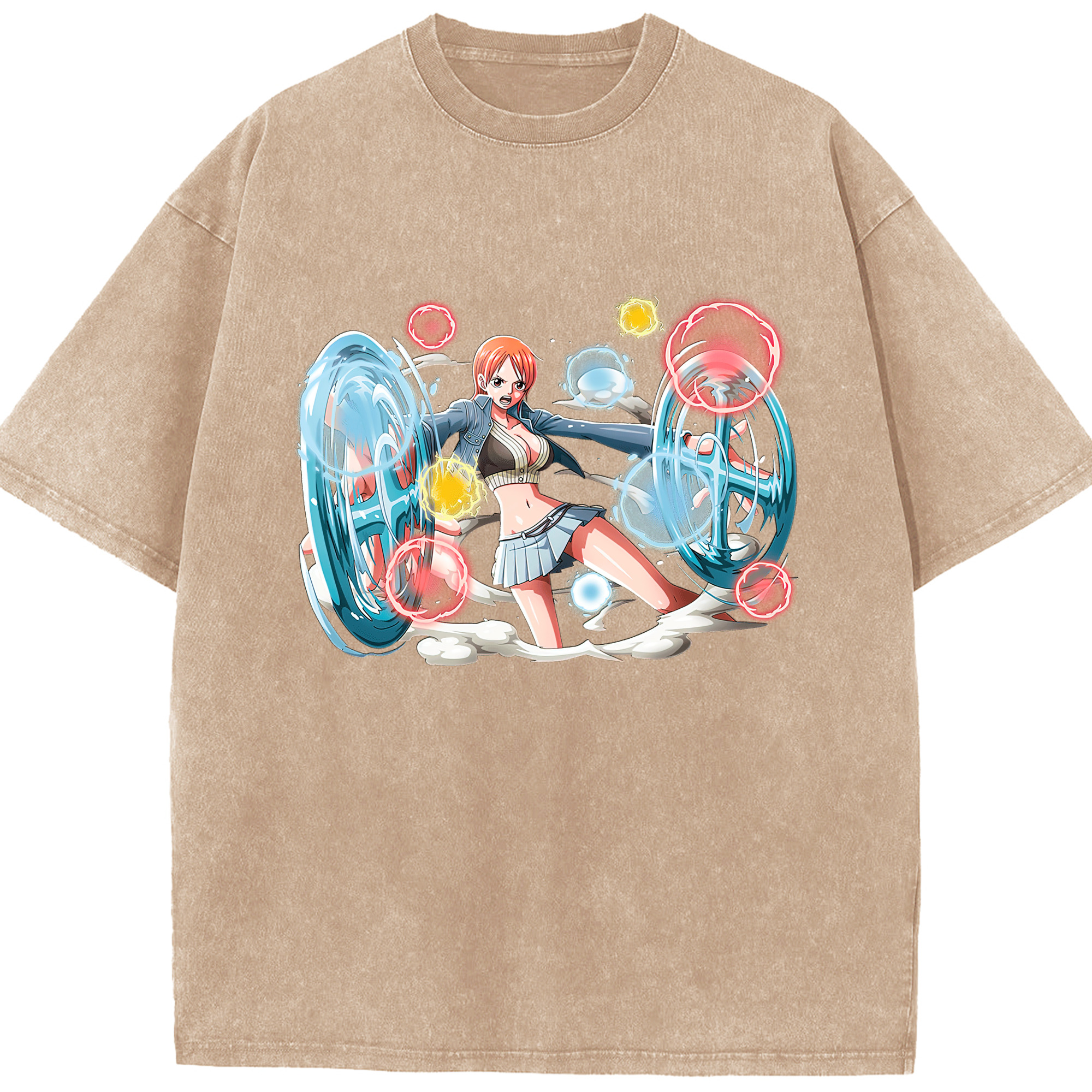 ワンピース ナミ ONE PIECE Nami 綿100% ヴィンテージ風 半袖Tシャツ（フロントプリント）