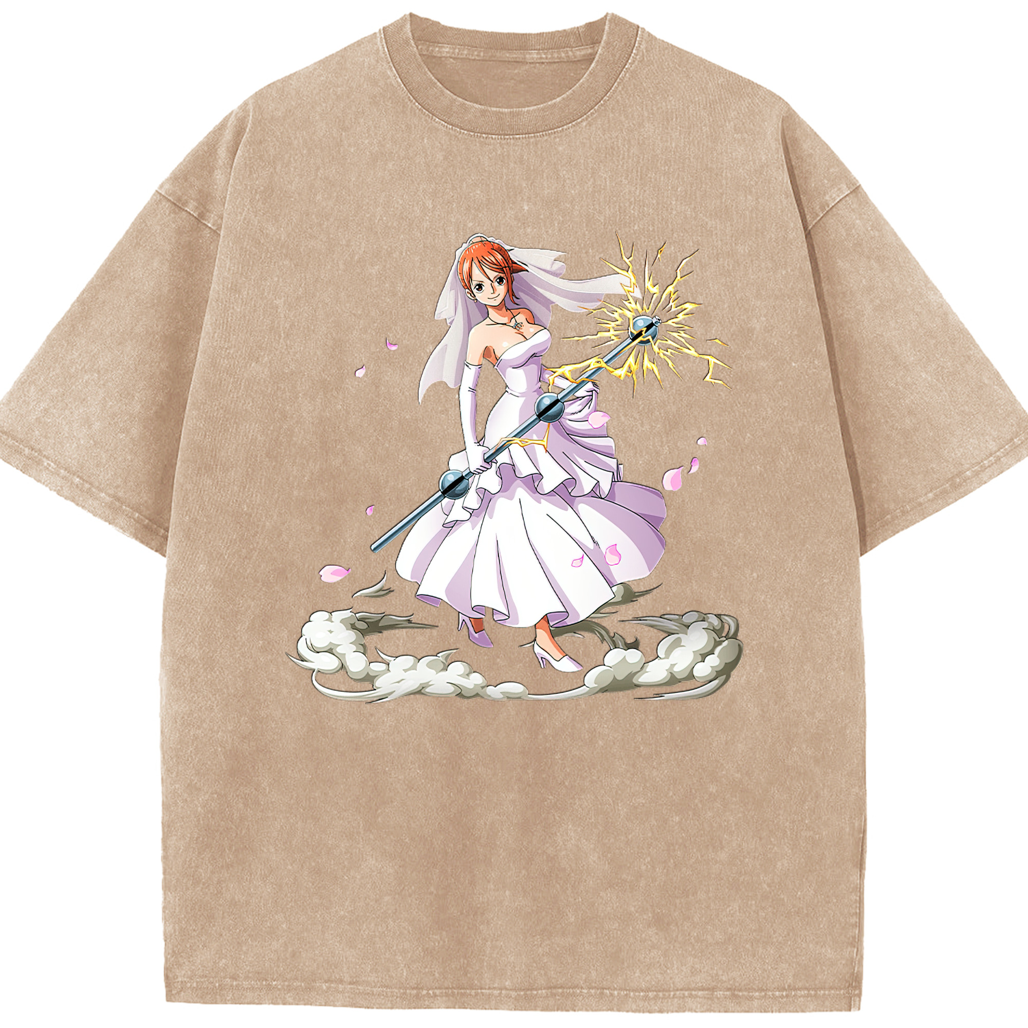 ワンピース ナミ ONE PIECE Nami 綿100% ヴィンテージ風 半袖Tシャツ（フロントプリント）
