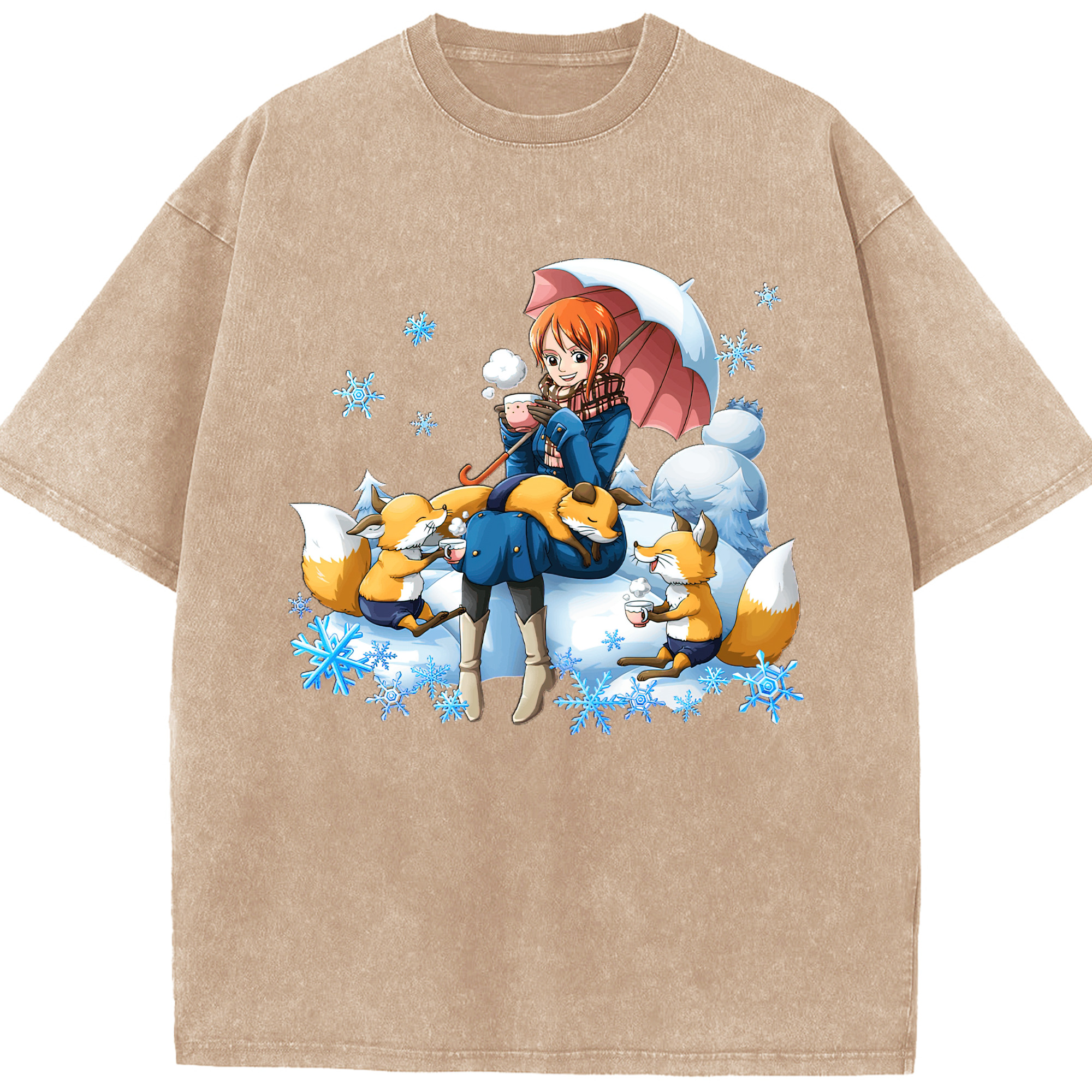 ワンピース ナミ ONE PIECE Nami 綿100% ヴィンテージ風 半袖Tシャツ（フロントプリント）