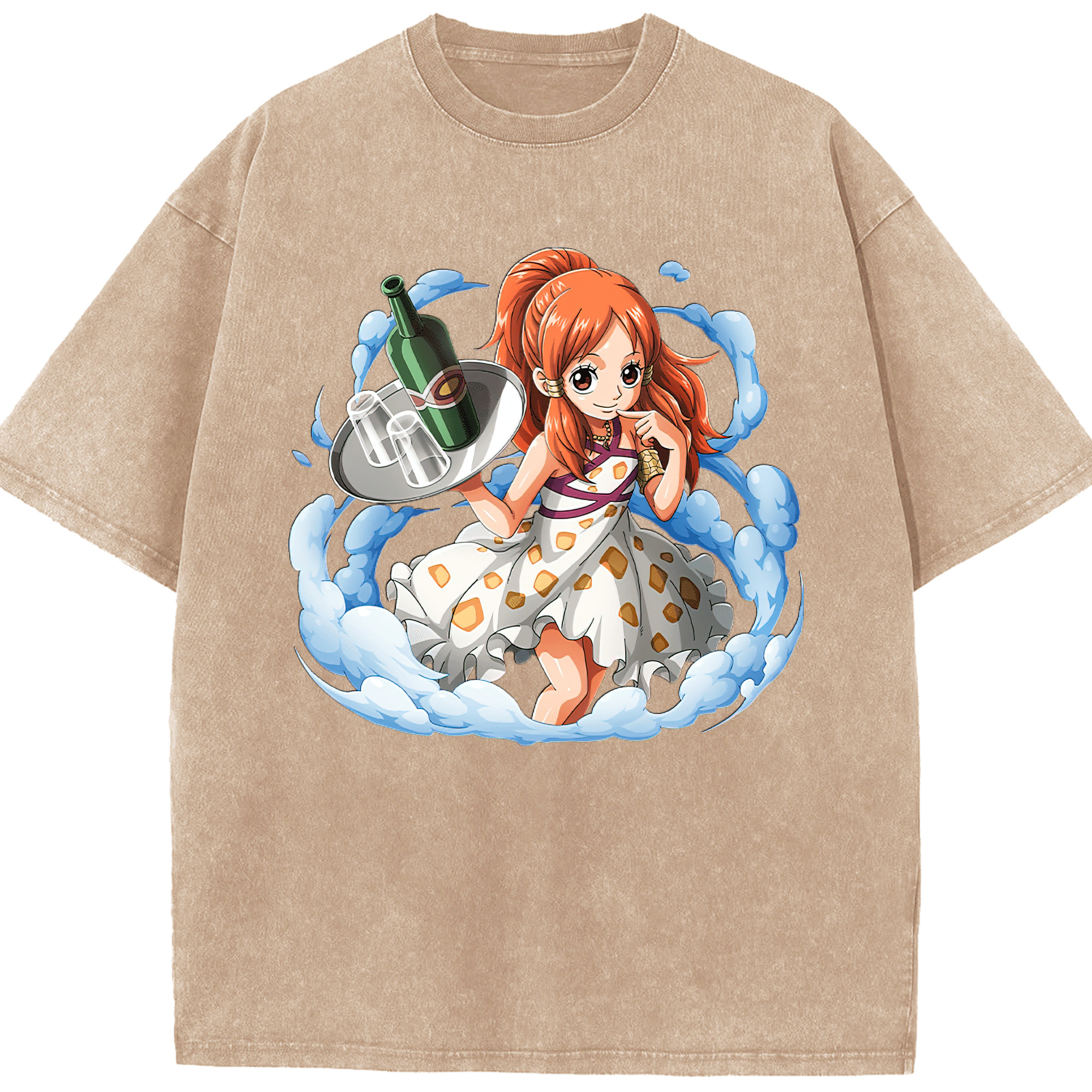 ワンピース ナミ ONE PIECE Nami 綿100% ヴィンテージ風 半袖Tシャツ（フロントプリント）
