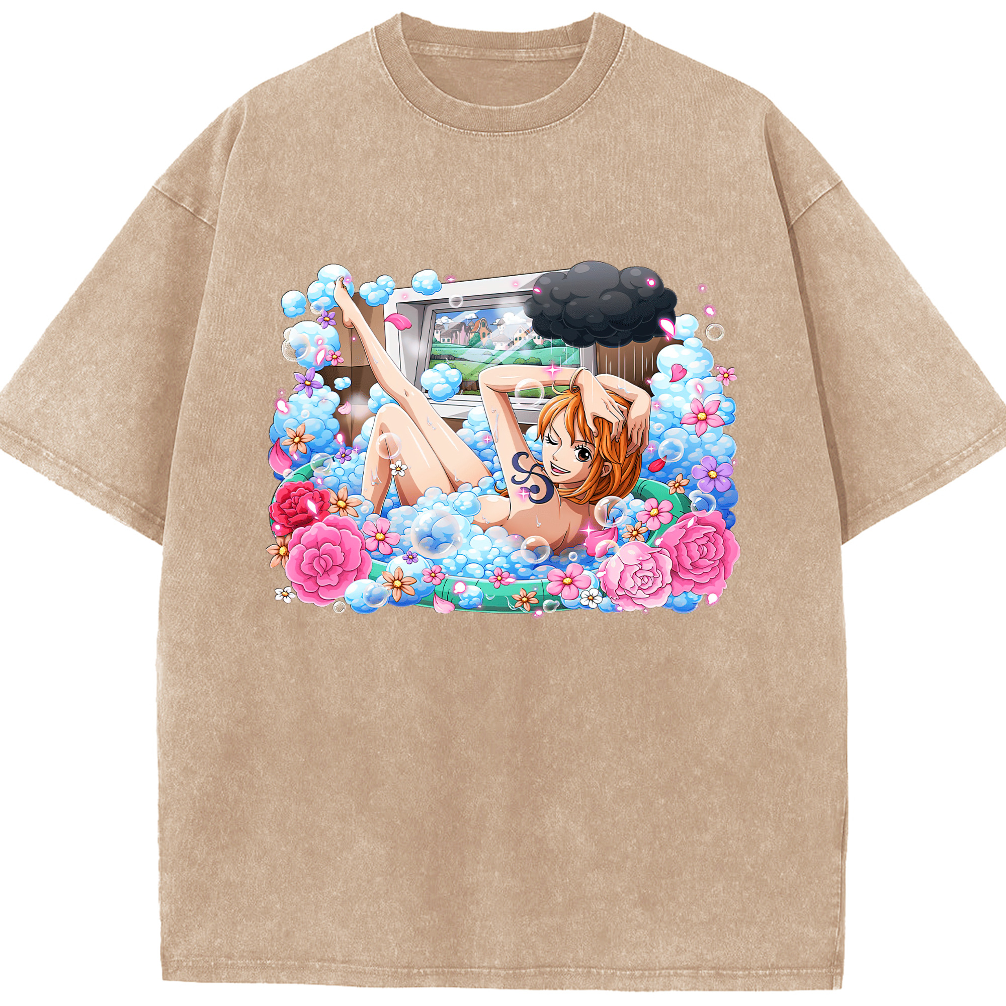 ワンピース ナミ ONE PIECE Nami 綿100% ヴィンテージ風 半袖Tシャツ（フロントプリント）