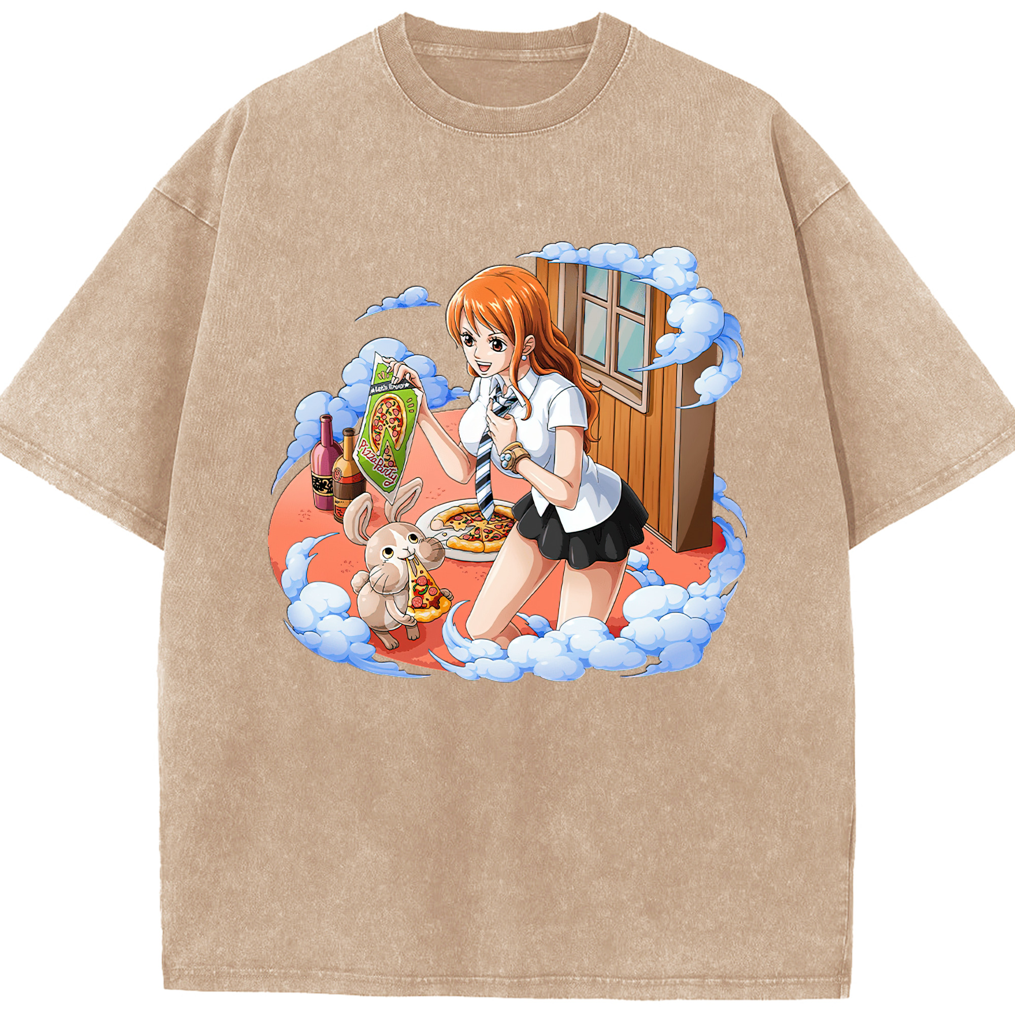 ワンピース ナミ ONE PIECE Nami 綿100% ヴィンテージ風 半袖Tシャツ（フロントプリント）
