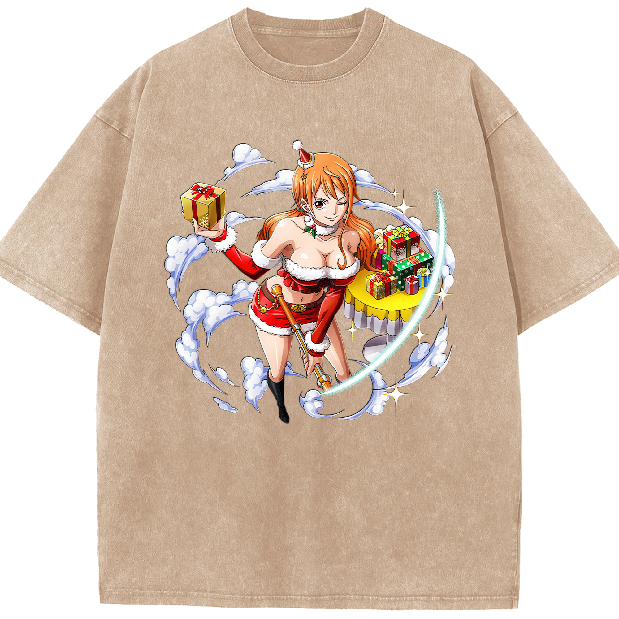 ワンピース ナミ ONE PIECE Nami 綿100% ヴィンテージ風 半袖Tシャツ（フロントプリント）
