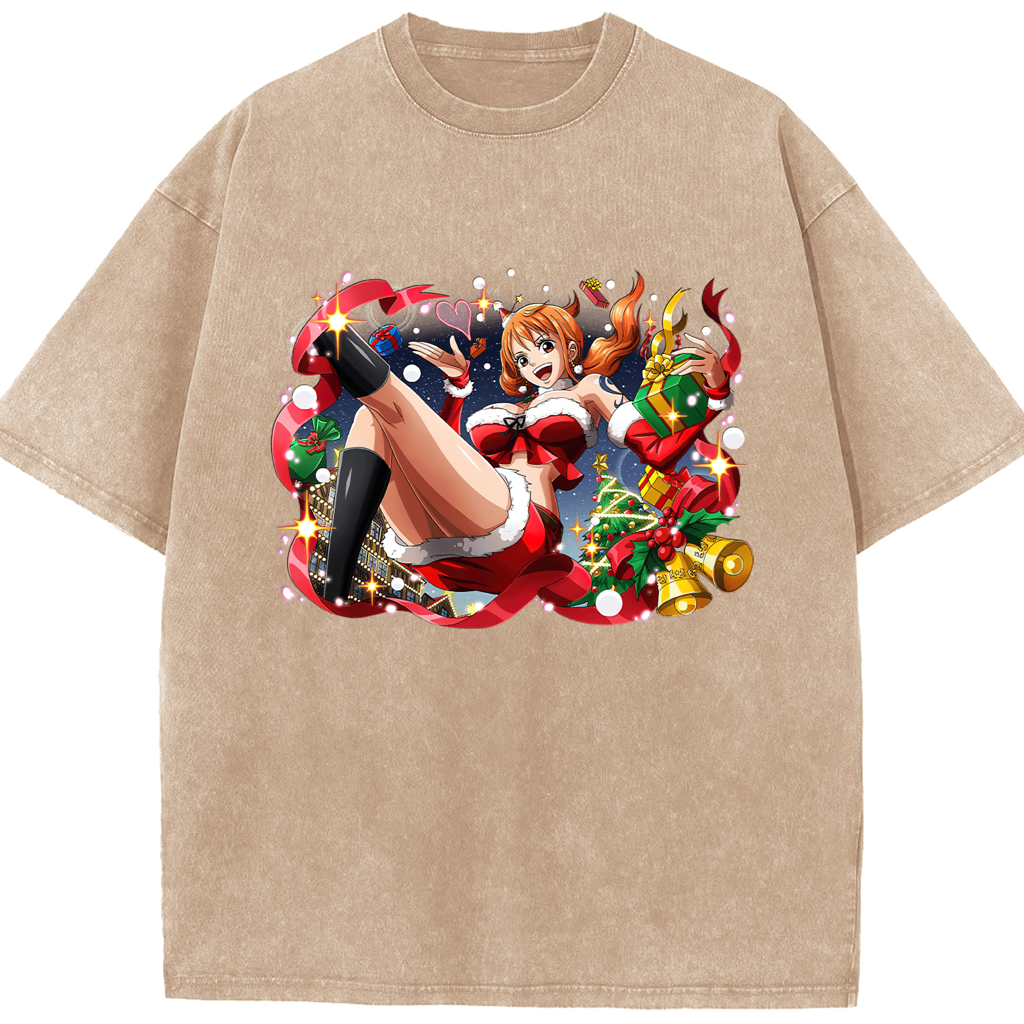 ワンピース ナミ ONE PIECE Nami 綿100% ヴィンテージ風 半袖Tシャツ（フロントプリント）