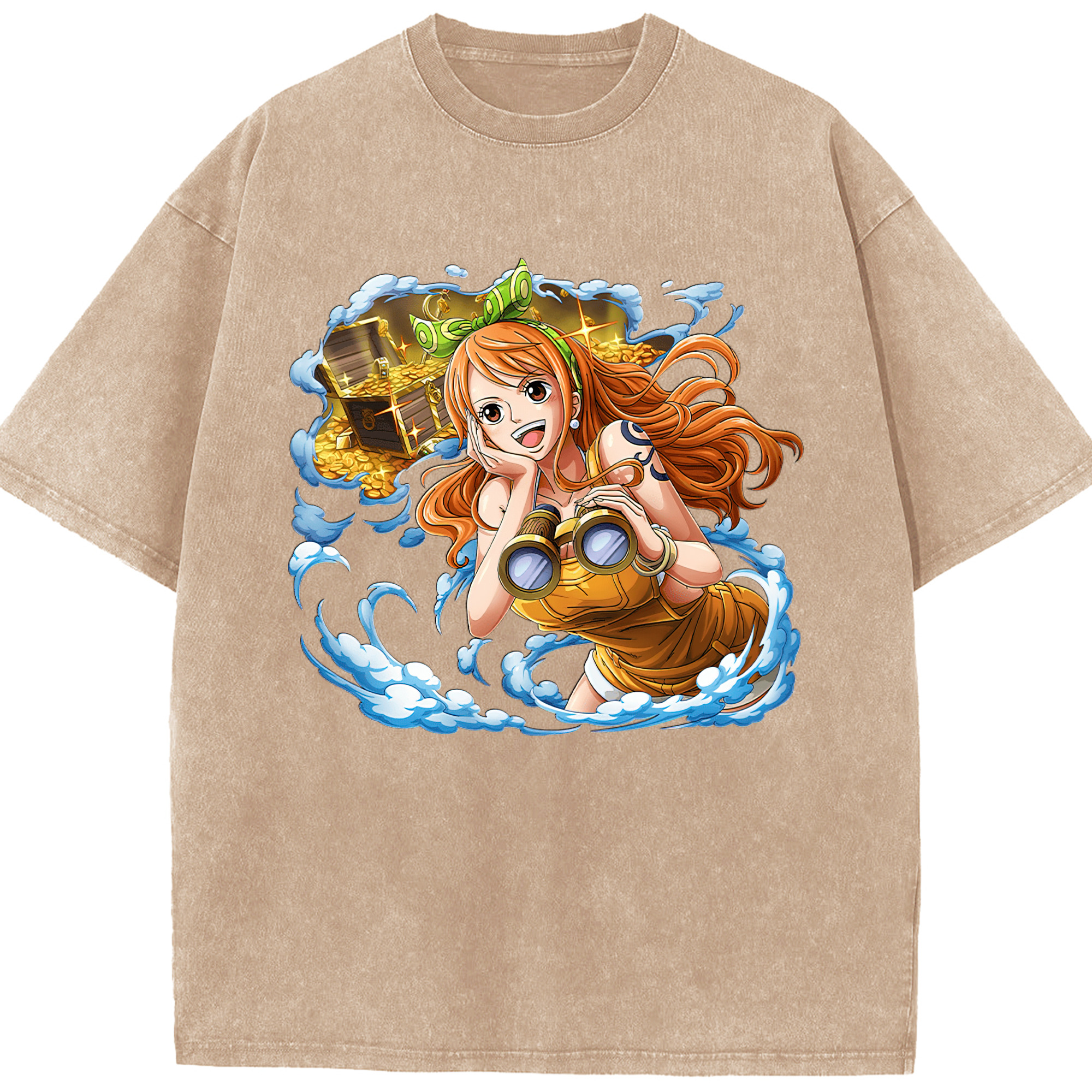 ワンピース ナミ ONE PIECE Nami 綿100% ヴィンテージ風 半袖Tシャツ（フロントプリント）
