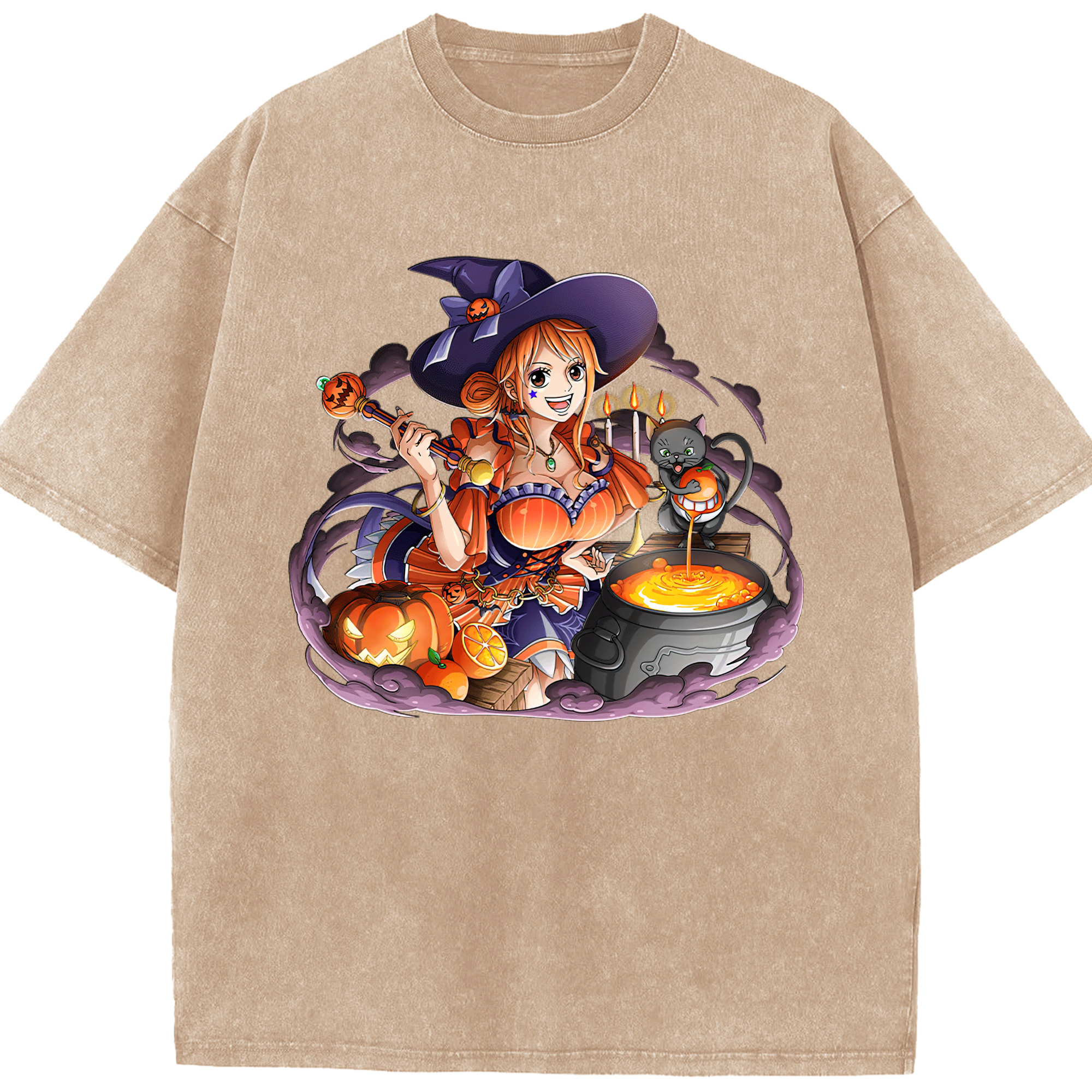 ワンピース ナミ ONE PIECE Nami 綿100% ヴィンテージ風 半袖Tシャツ（フロントプリント）